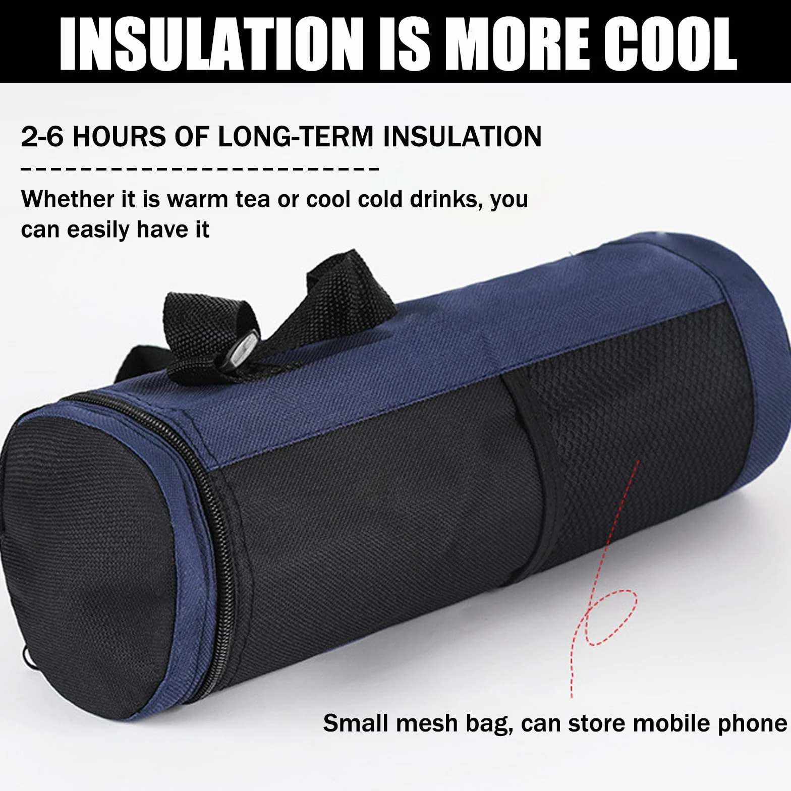 2PCS Borsa per Bottiglia Termica, Borsa Portatile per Bottiglia D'acqua Piccola Borsa Termica per Bevande con Tracolla Regolabile per Esterni, ViaggiS