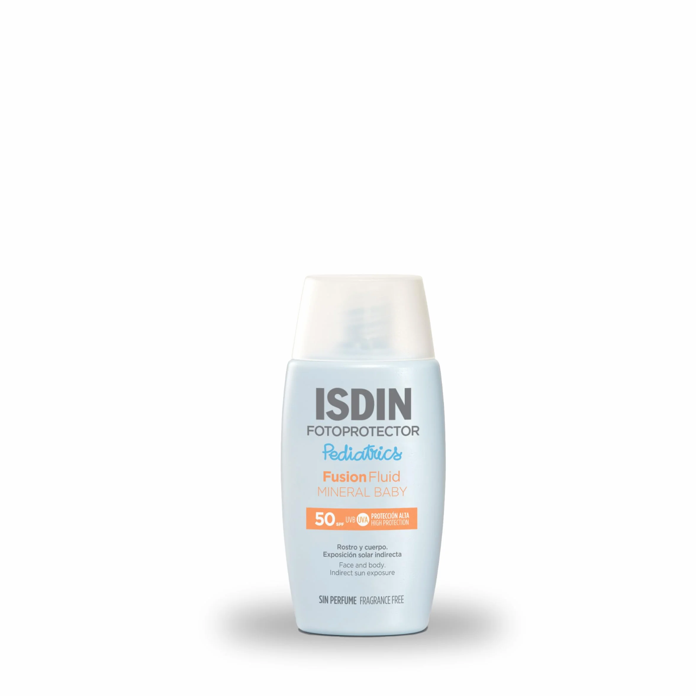 ISDIN Pediatrics Fusion Fluid Mineral Baby SPF 50 (50 ml) | Fotoprotrettore per Bambini dai 6 Mesi | Filtri 100% físici | Adatto per Tutte le Tipologie di Pelle