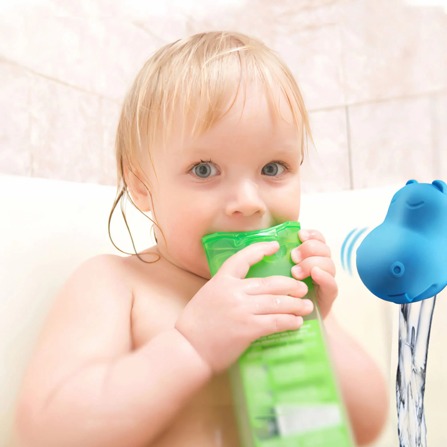 Copertura per Rubinetto Della Vasca Da Bagno, Copertura per Rubinetto Dell'acqua Con Ippopotamo in Stile Cartone Animato, Copribocca Protettiva per Doccia per Bambini Misura Universale