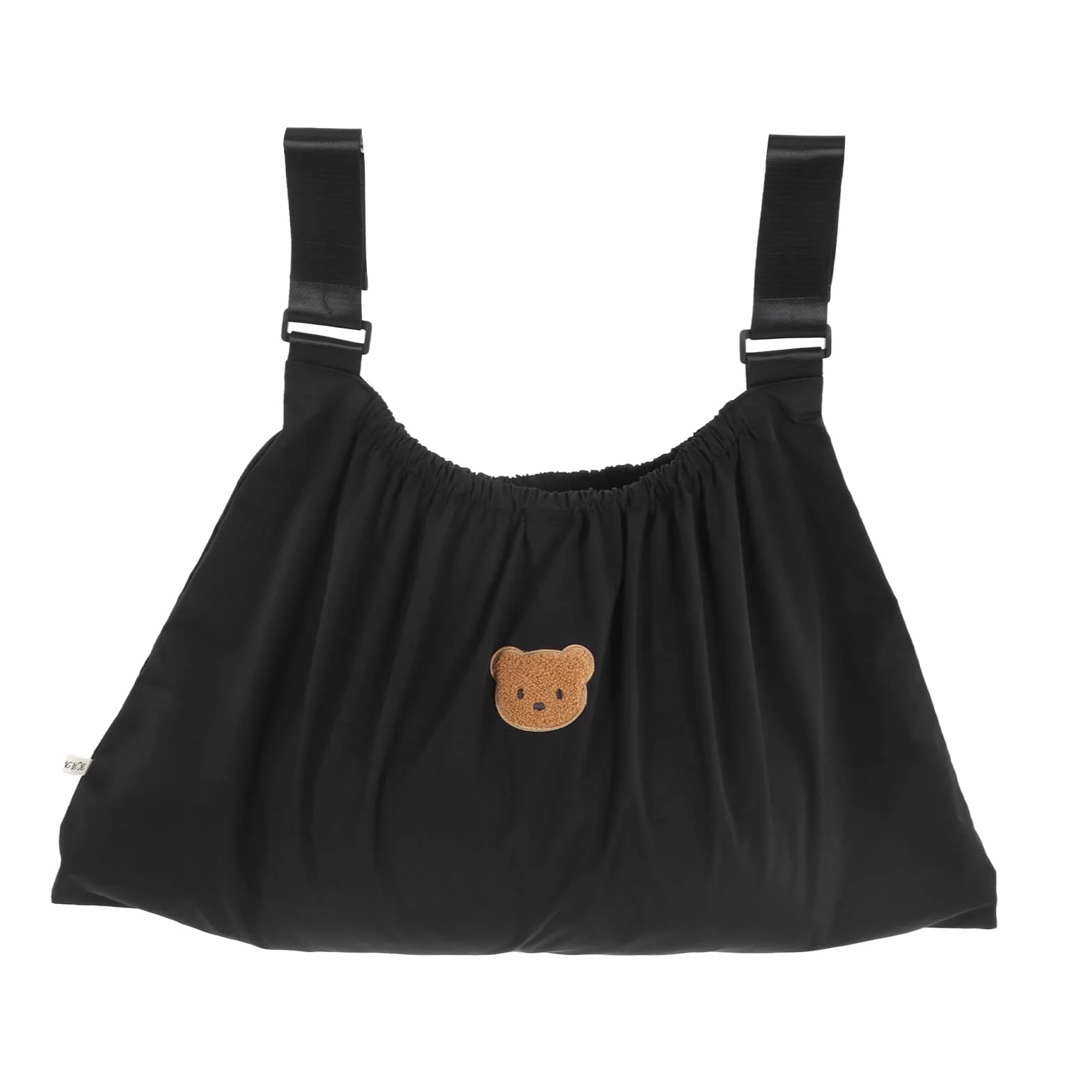 Borsa per Passeggino Impermeabile Resistente Allo Strappo Simpatico Organizer per Passeggino con Motivo a Orso Riutilizzabile per Caricabatterie per Cellulare (Nero)