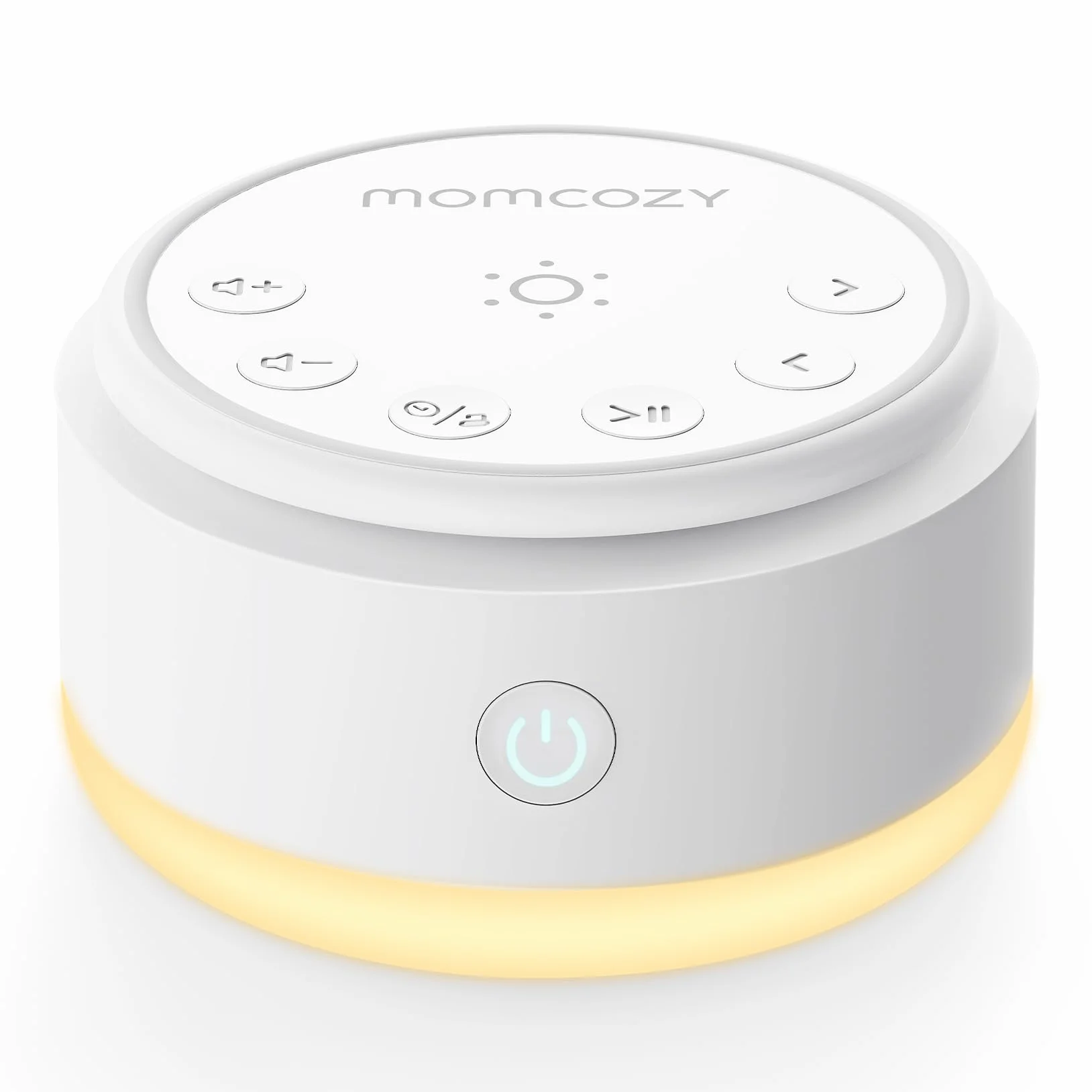 Momcozy Macchina per il rumore per bambini – 20 suoni calmanti e luce tattile, portatile rumore bianco per bambini e adulti, timer per addormentarsi e promemoria | Compagno di viaggio ideale (giallo)