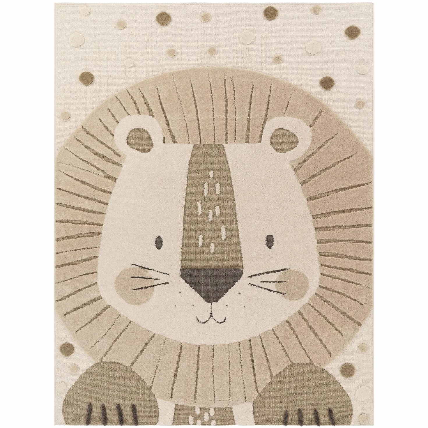 TT Home Tappeto Camera Bambini Tappeto Gioco Effetto Alto Basso Motivo Leone Morbidi Stile Minimalista Facile Manutenzione, Dimensione:80x150 cm