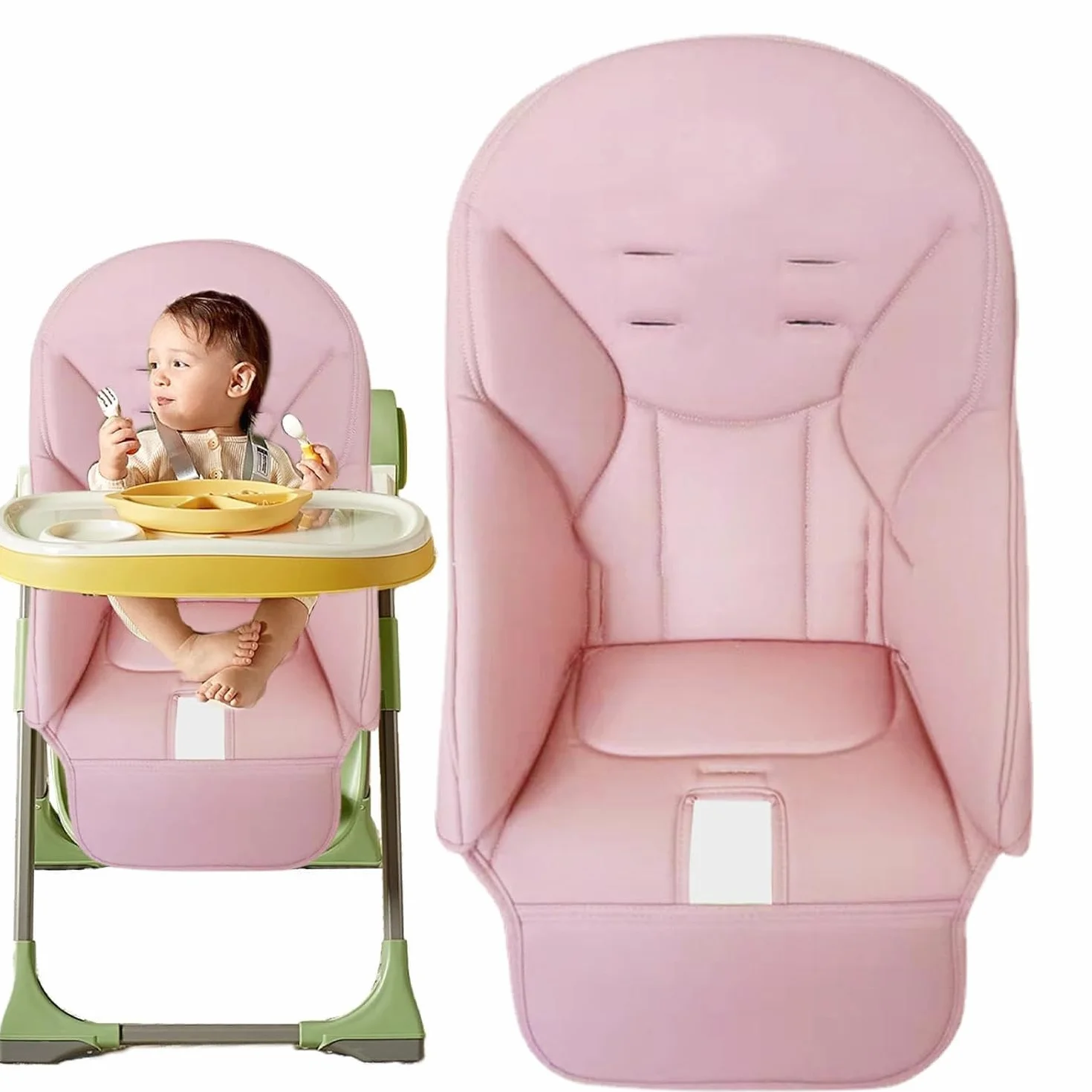 Cuscino per Seggiolone, Fodera per Sedia da Pranzo per Bambini, Imbottitura Seggiolone in Pelle PU, Morbido E Confortevole, Copriseggiolone Universale per Peg Perego, Baoneo, Kosmic Jan, Siesta Zero3
