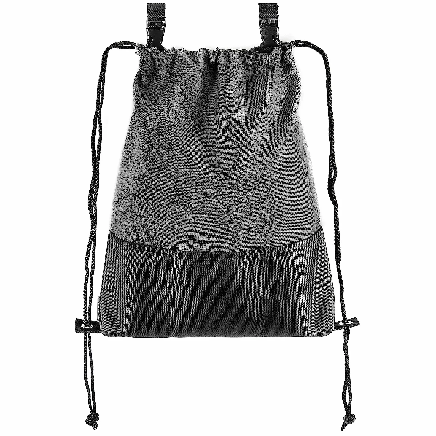 Zamboo Borsa Passeggino Universale - Borsa Organizer Passeggino con Ganci per Maniglione - Borsa Carrozzina Neonato - Grigio Nero