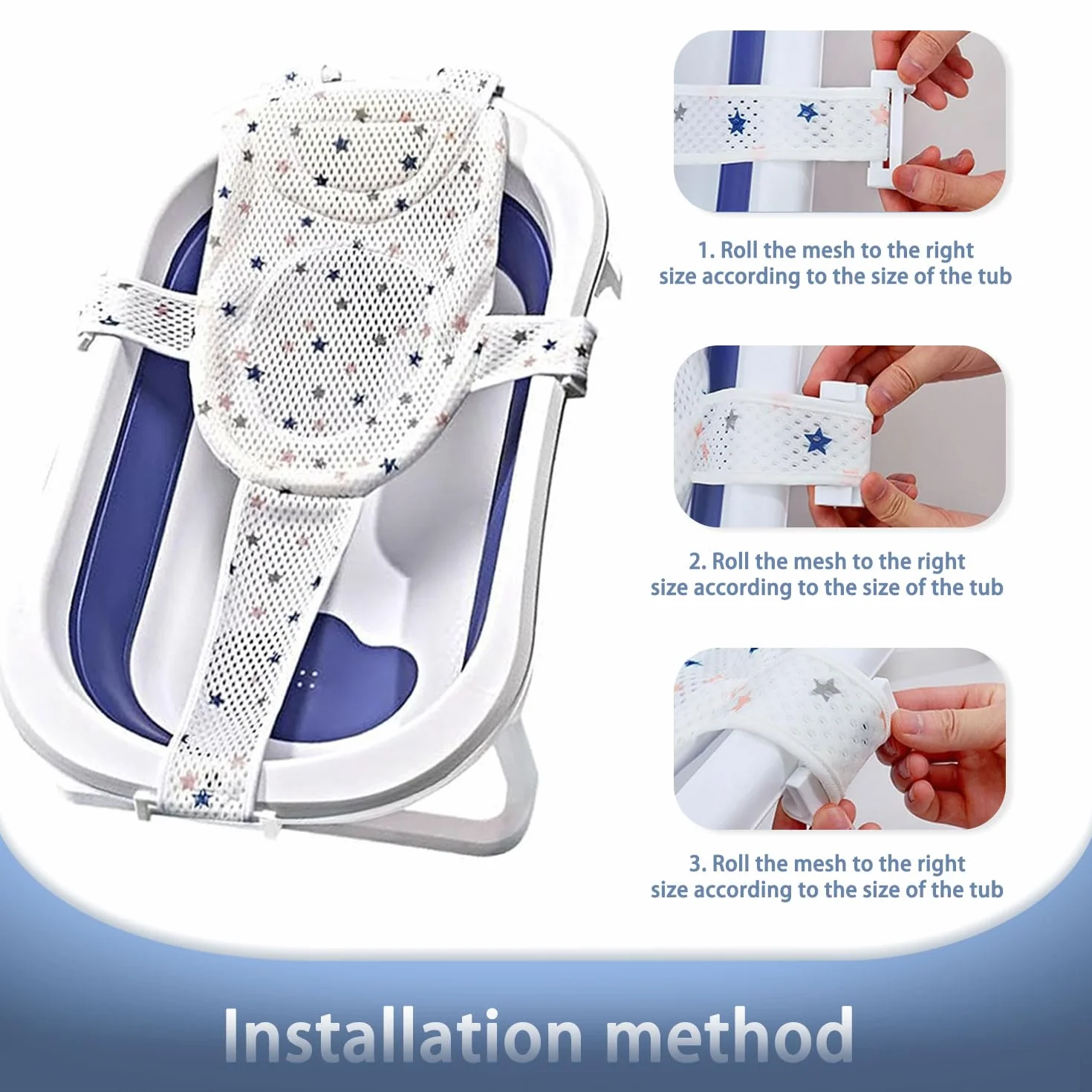 Cuscino Bagnetto Neonato Universale, Tappetino da Bagno per Neonati, Rete Bagnetto Sedile Bagnetti, Bagnetto Supporto Sedile Regolabile, Tappetino per il bagnetto Neonato, per Bambino 0-3 anni