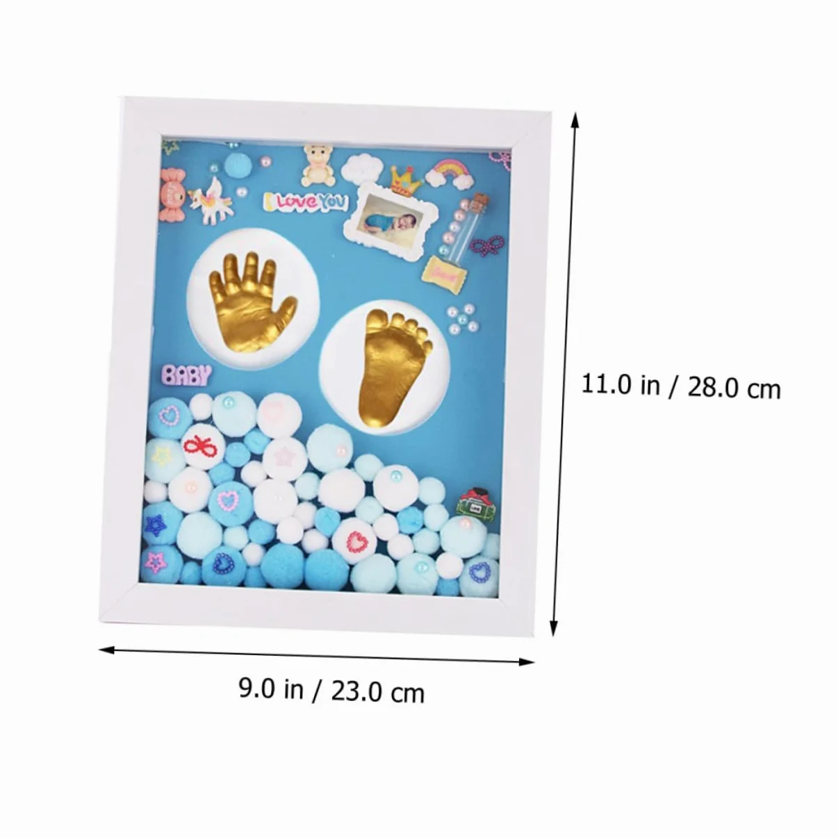 Toddmomy Kit Impronta Mani e Piedi per Ragazzo Ragazza Cornice Acrilica Oro, Set Completo per Regalo Nascita Unisex e Ricordo Battesimo Cornice da Appoggio