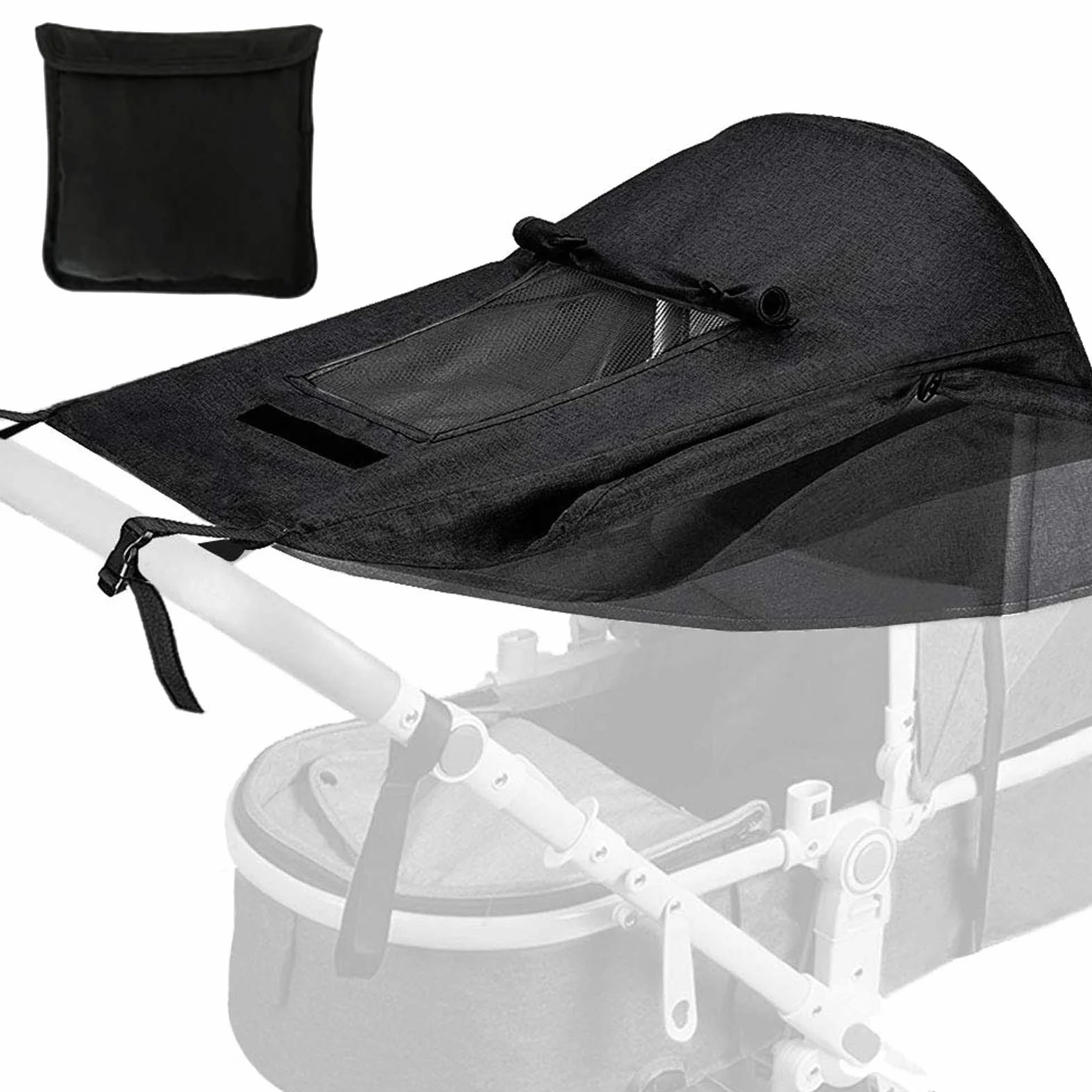 parasole per passeggino,Parasole per Carrozzina Universale Coperture,Anti-UV per Passeggini Universale,CapottinaParasole per Passeggino,Navicella - Regolabile (Nero)