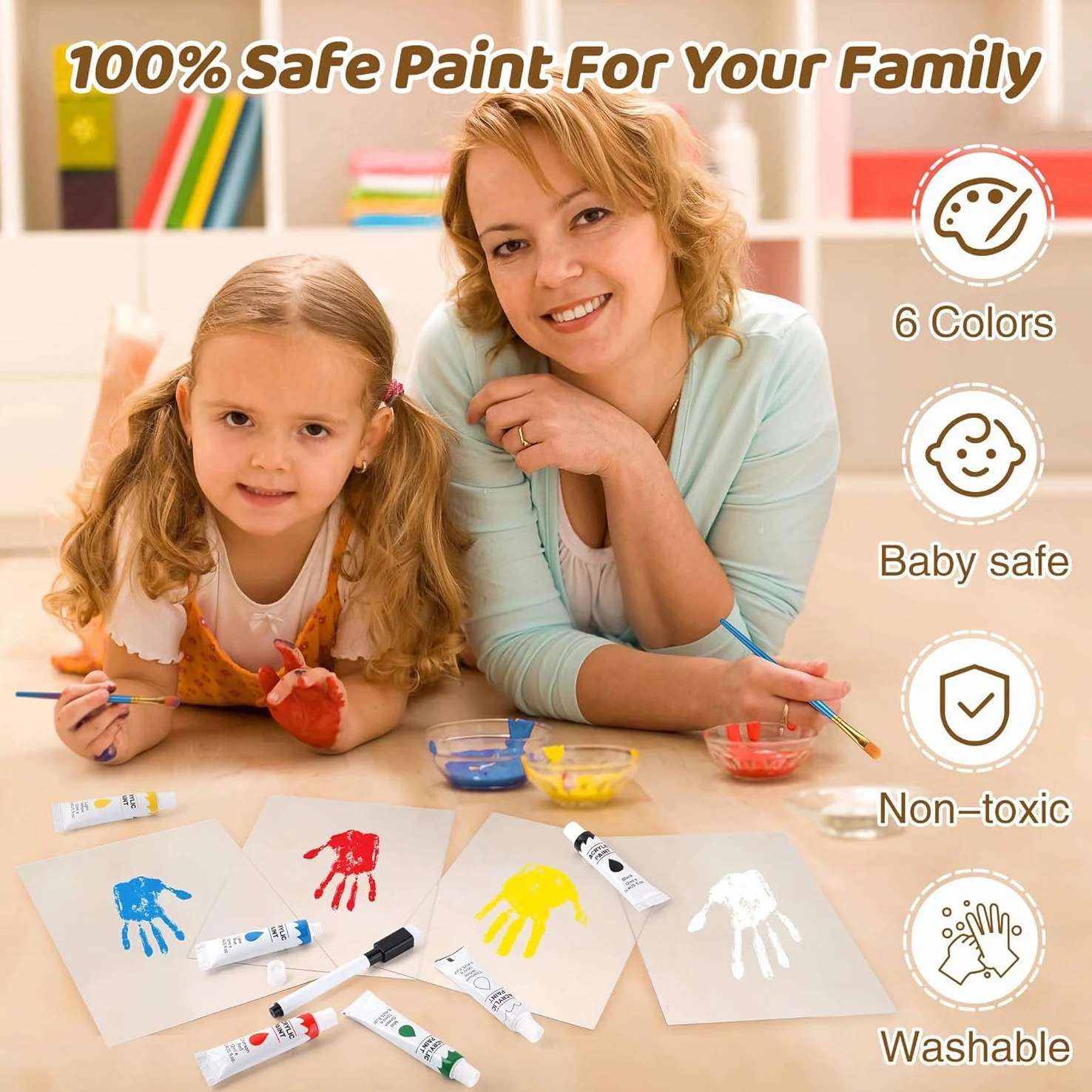 Kit per impronte di mani, cornice per ricordi fai da te, kit di ornamenti per stampe a mano, regali di famiglia per nonni, neogenitori, festa della mamma, festa del papà, compleanno