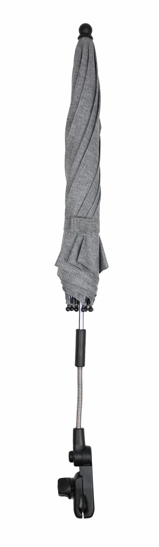 Ombrellone Dooky per carrozzina o passeggino (universale e flessibile, protezione UPF 50+, flessibilità di 180 gradi, tecnologia flex, sistema easyfix, idrorepellente), Grigio