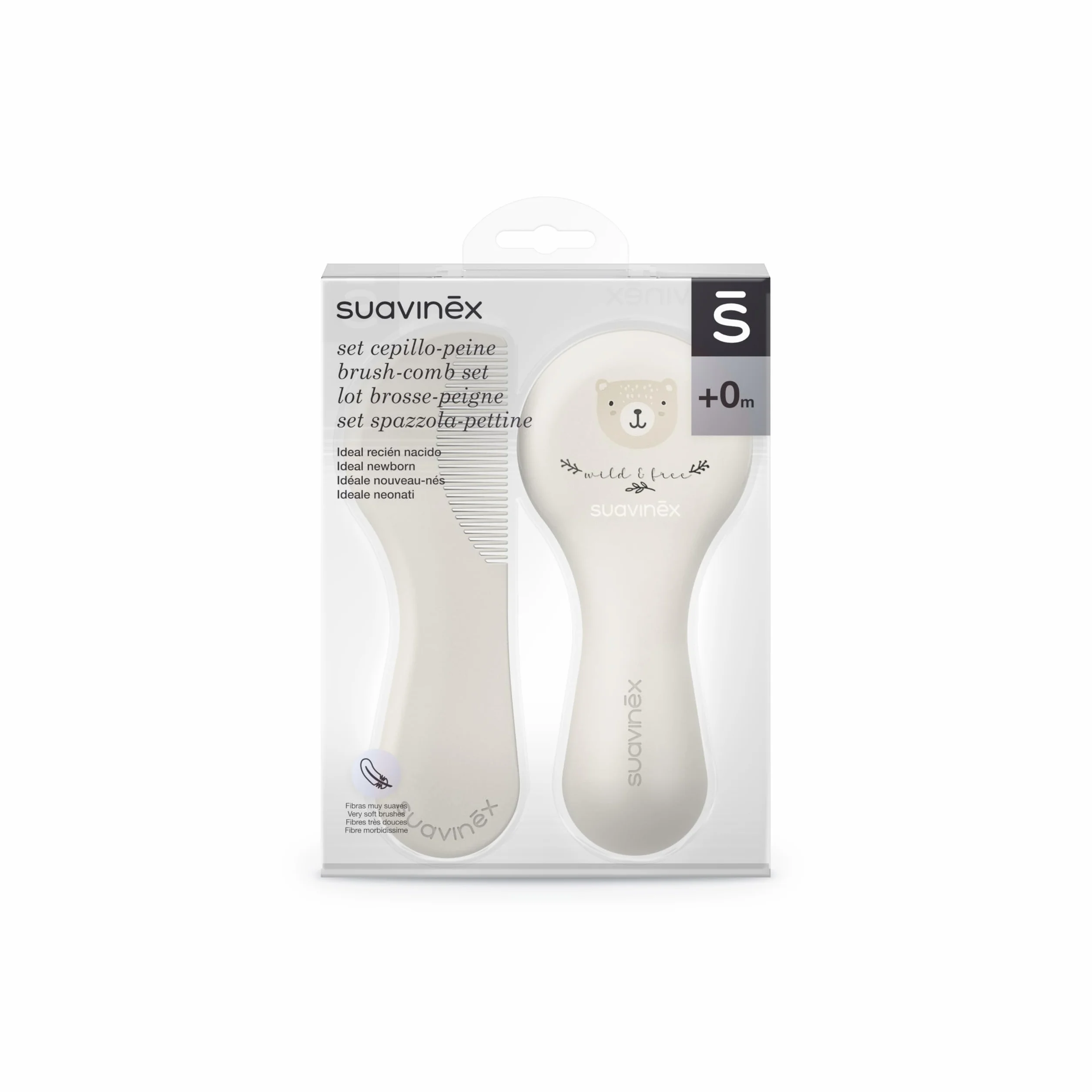 Suavinex Set Spazzola e Pettine per neonati e bambini - Idea Regalo - Beige