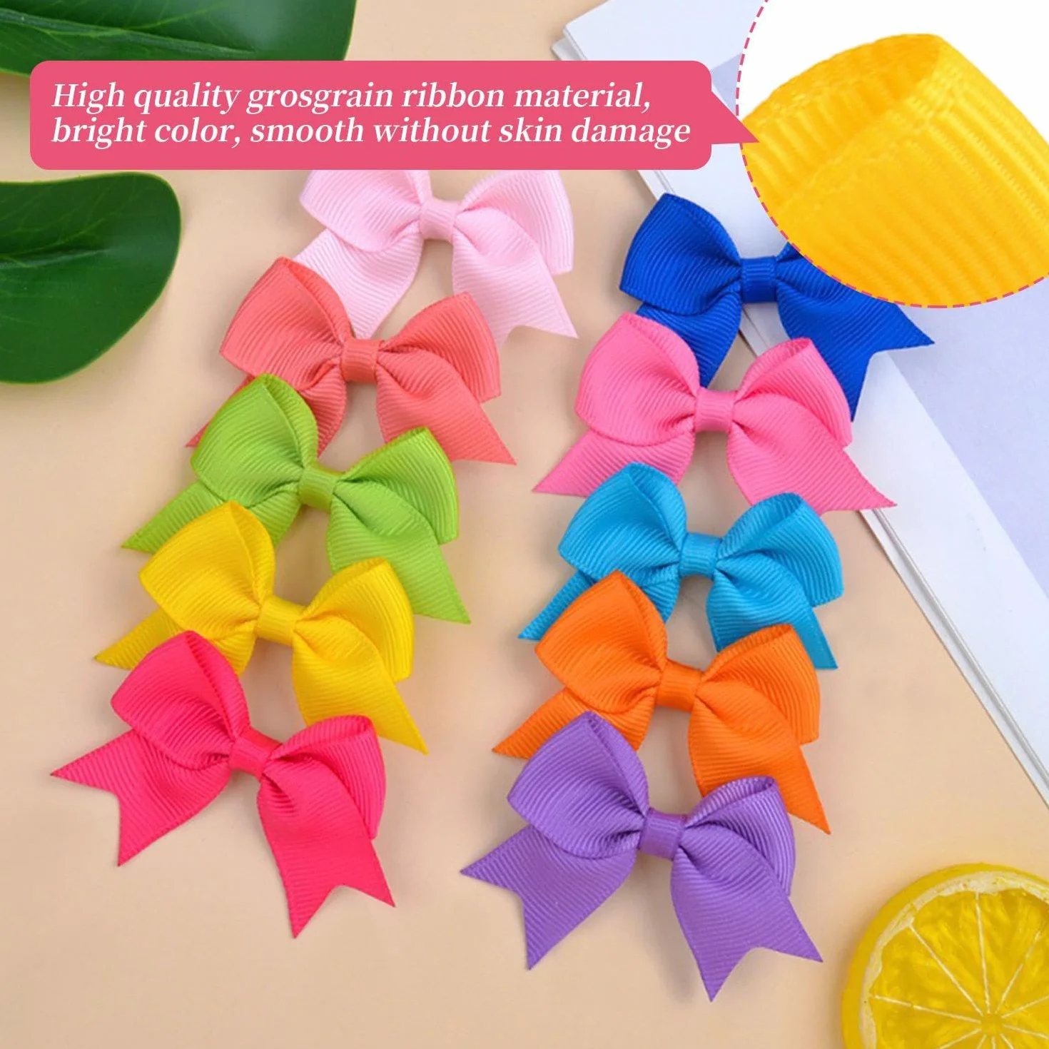 50 fermagli per capelli, copricapo per bambini, graziosi fermagli per capelli, con fiocco colorato, accessori per abbigliamento