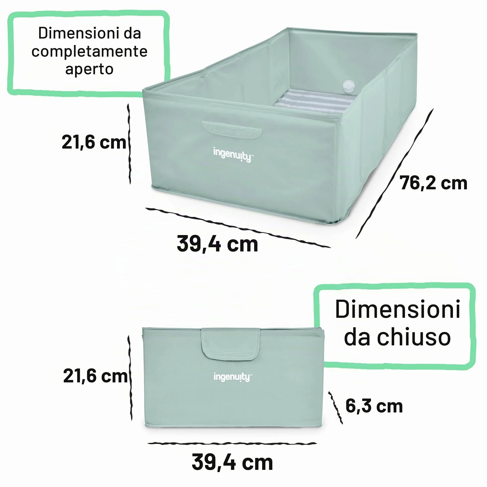 Ingenuity, Vasca Tuckaway per Bambini, Trasforma la Doccia in Vasca, Pieghevole e Compatta, Facile da Pulire, Senza Montaggio, 12 Mesi-5 Anni