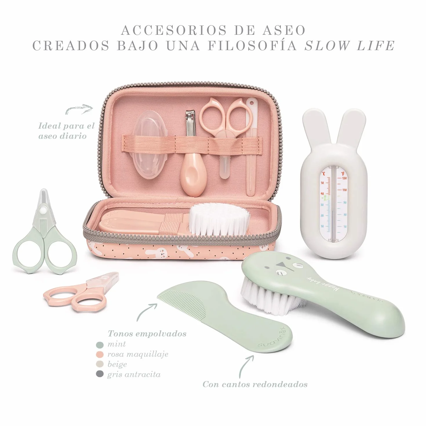 Suavinex Set Spazzola e Pettine per neonati e bambini - Idea Regalo - Beige