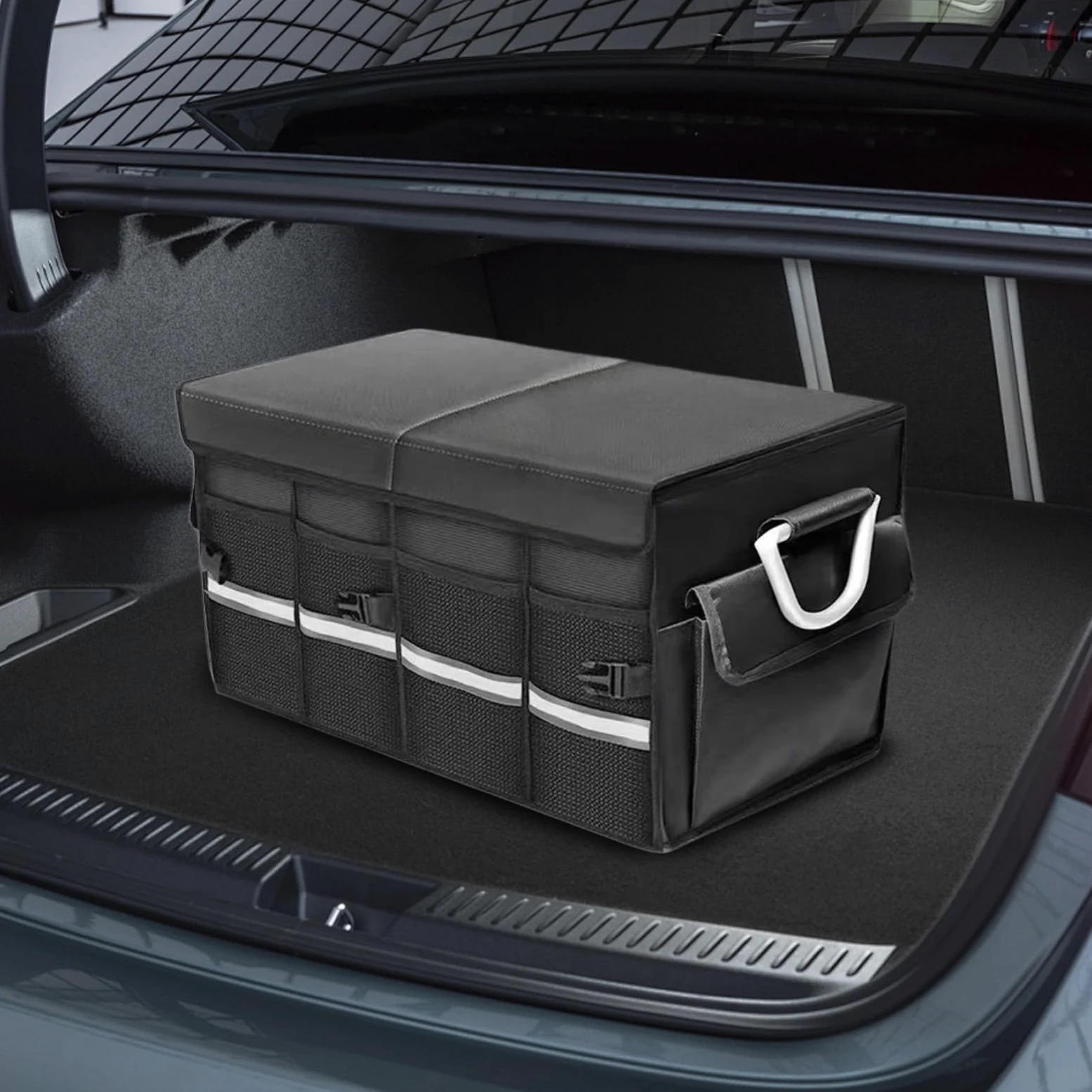 Organizzatore di stoccaggio dei veicoli - Scatola di utilità del bagagliaio dell'auto, contenitore del vano pieghevole | Carrier degli elementi essenziali da viaggio, cestino dell'organizzatore