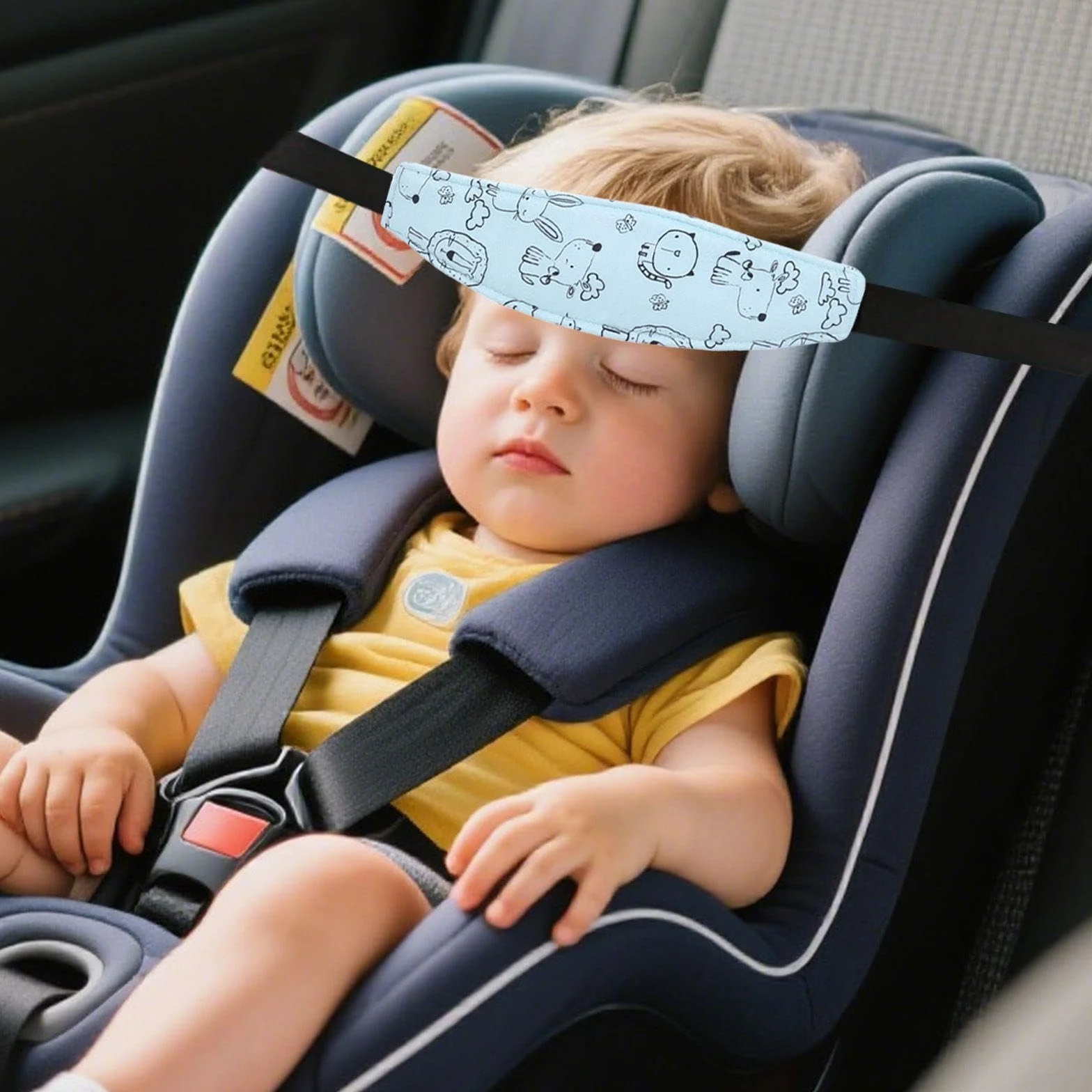 Cintura Di Fissaggio Per La Testa Del Bambino Da 3 Pezzi, Poggiatesta Per Seggiolino Auto, Cintura Ausiliaria Per Maschera Per Gli Occhi Per Dormire, Prodotti Per Bambini.