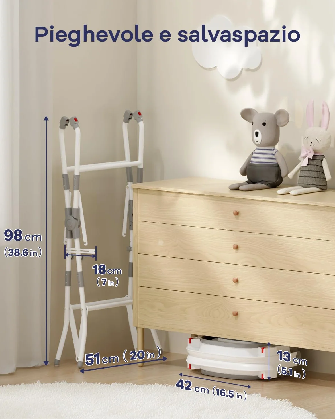 2 in 1 Bagnetto neonato con supporto, vaschetta da bagno con rete di sostegno per neonati e bambini piccoli, design multiuso e pieghevole per riporla facilmente, grigia