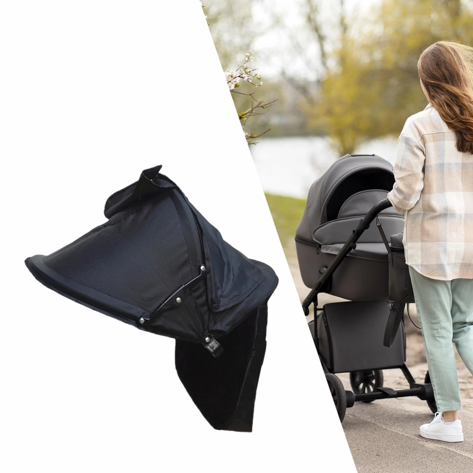 Cappottina per Passeggini: Fissaggio Facile per Avventure all'Aria Aperta, Parte Superiore Staccabile, Adatto a Tubi in Acciaio con Diametro Fino a 2,2 cm