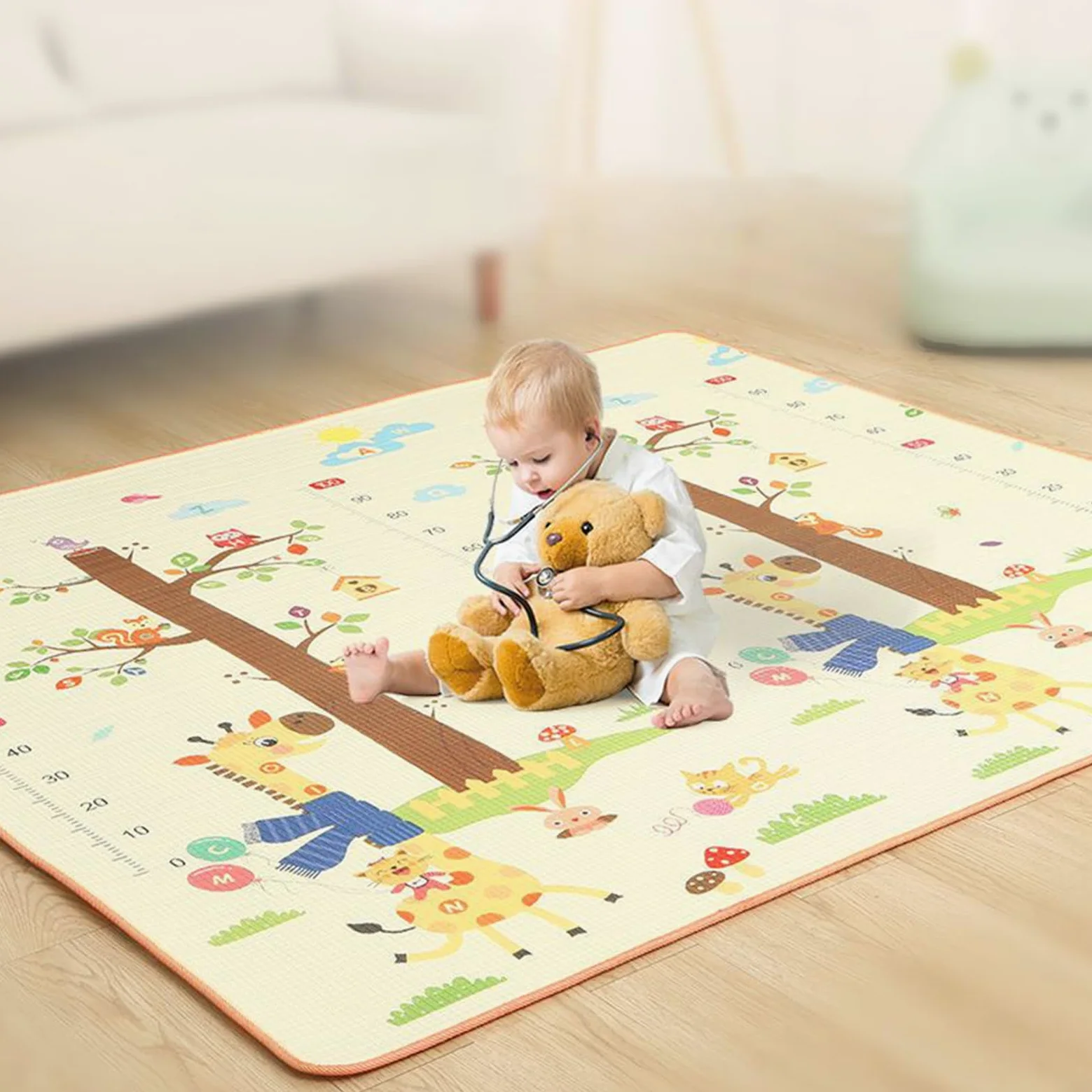 Tappeto Attività Bambini 200x180cm Tappeto Pieghevole Per Gattonamento | Tappeto Da Per Gattonamento Per Asilo Scuola Infanzia Soggiorno Camera