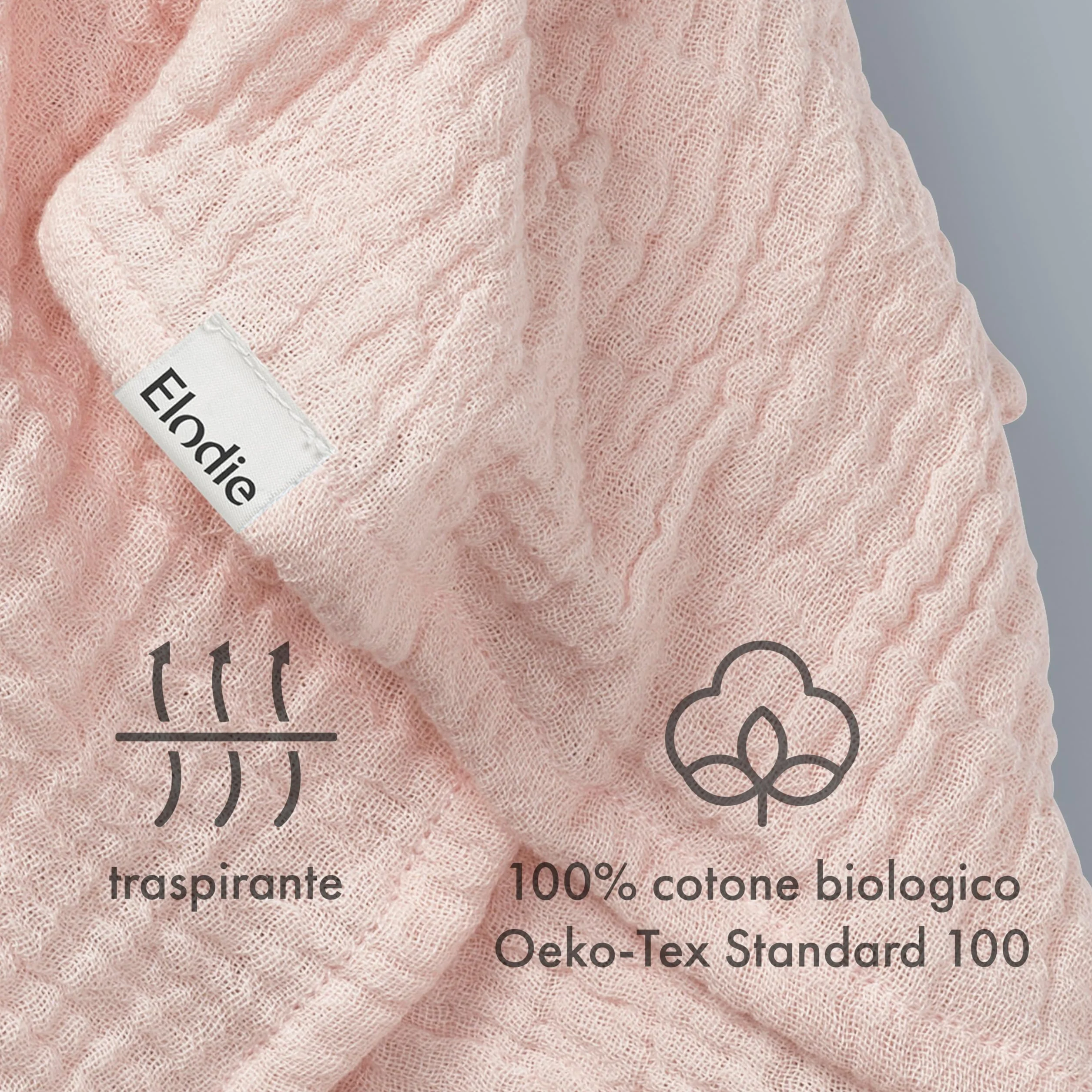 Elodie Details Copertina Doudou Neonato Blinkie – Mussola Cotone Organico Extra Morbido, Certificata Oeko-Tex – Coperta Coccole per Neonati – Regalo Nascita Bambino e Bambina – 0+ Mesi - Mae Pink