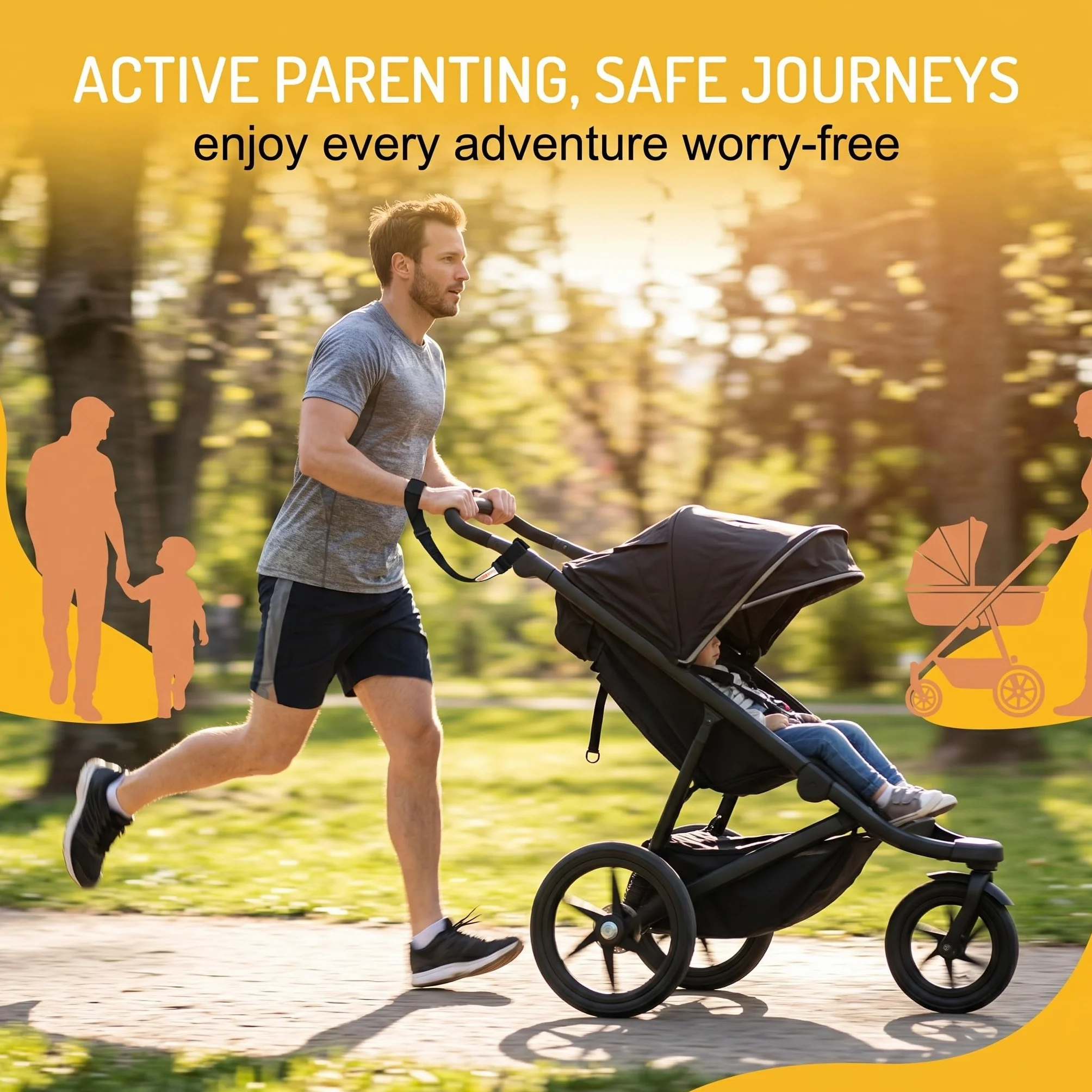 2 Pezzi Passeggino Imbracature Da Polso Passeggino Regolabile Passeggino Cinghie Passeggino Passeggino Passeggino Cintura Gancio Per Passeggino Per Sicurezza Anti-Skid Bambini (Nero)