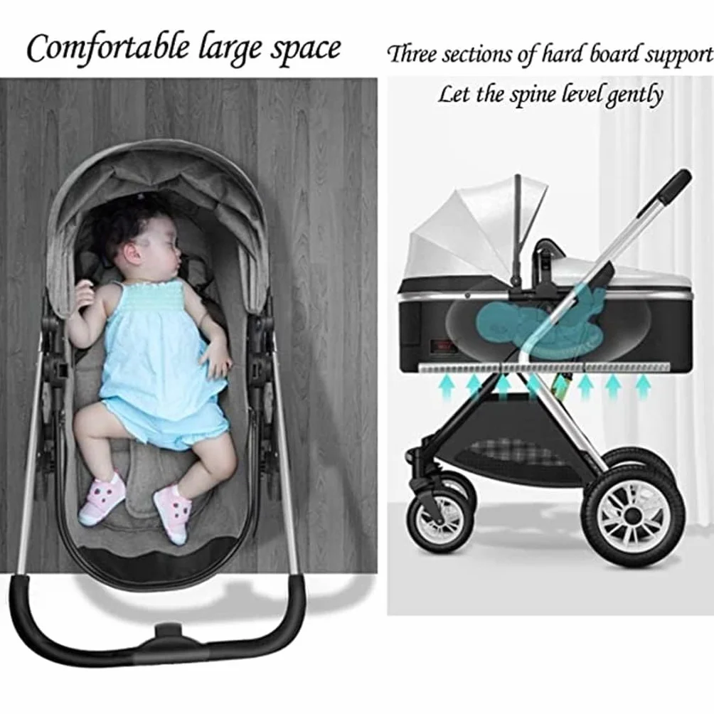 Rieort Passeggino Doppio Leggero Carrozzina in Alluminio Passeggino con tettuccio Regolabile Passeggino gemellare Pieghevole per paesaggi Alti
