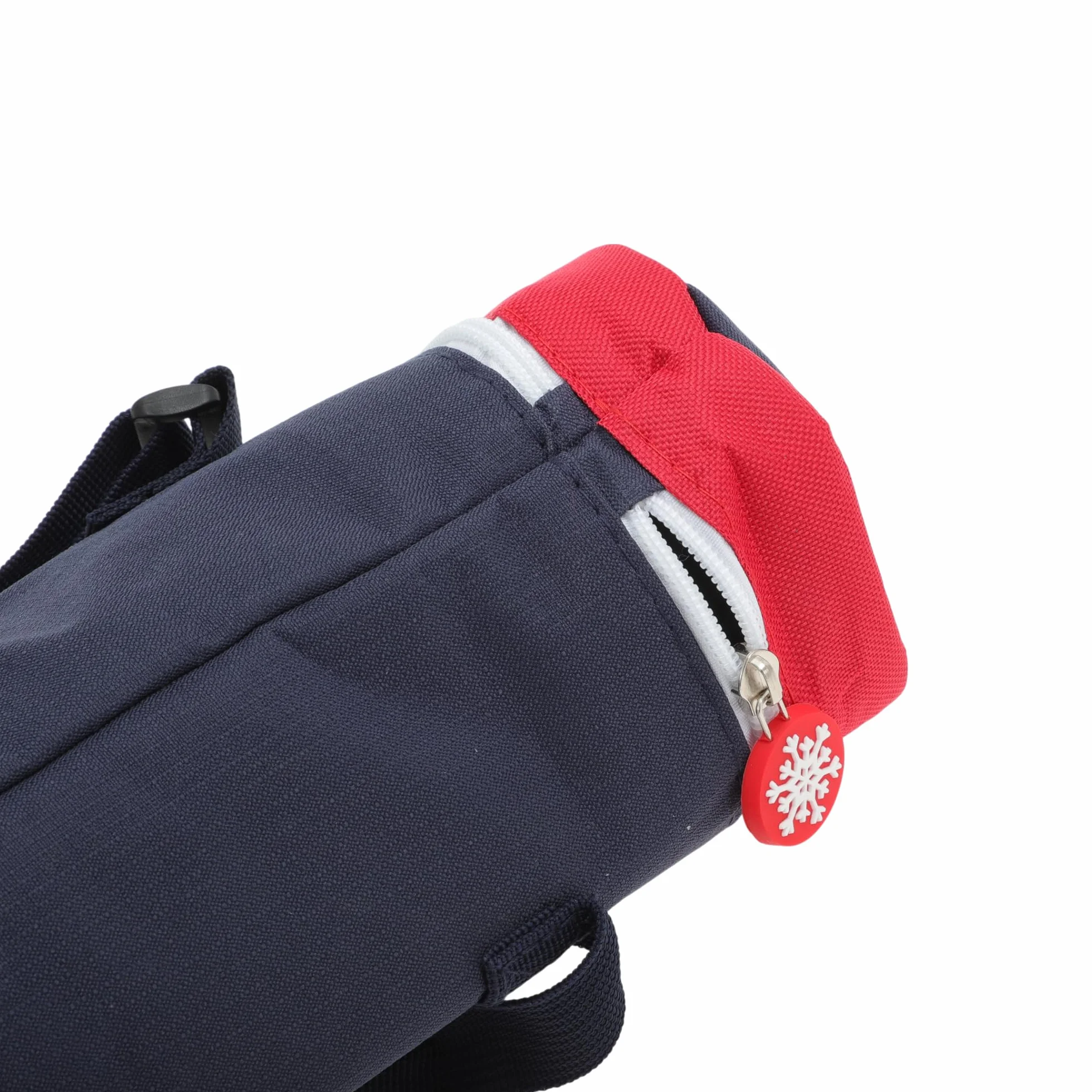 Borsa Isolante per Bottiglia d'Acqua in Tessuto Oxford Cotone Perlato Pellicola in Alluminio Portatile Antiurto con Tracolla Regolabile, 30x10cm, Rosso Blu Scuro