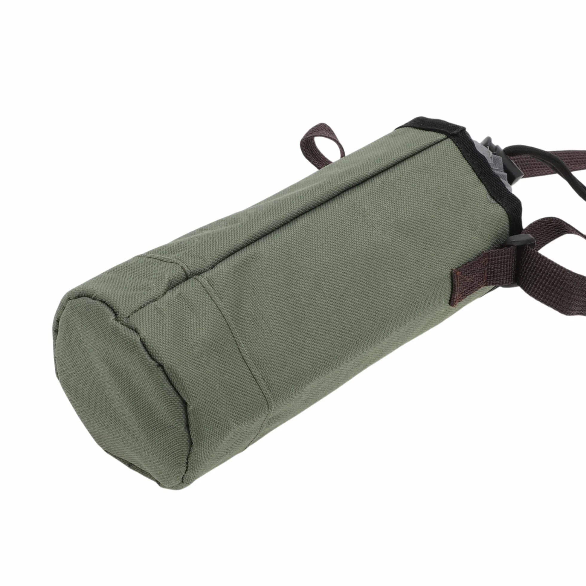 Borsa Isolante per Bottiglia d'Acqua in Tessuto Oxford Cotone Perlato Pellicola in Alluminio Portatile Antiurto con Tracolla Regolabile Sport All'Aperto, 25x9cm, Verde militaresco