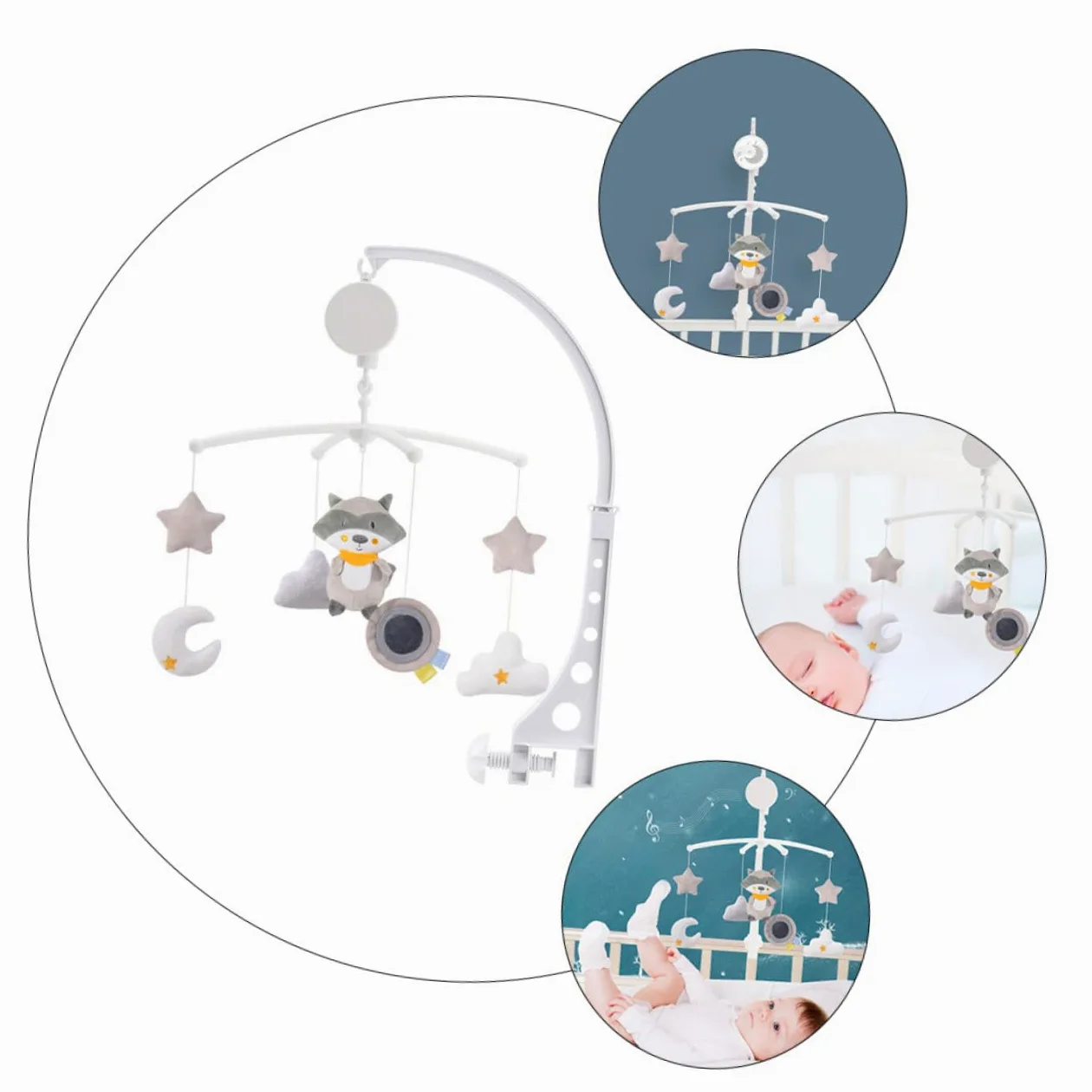 Carillon Musicale Rotante per Culla, Ornamento Cameretta | Plastica, Accessorio Appeso per Lettino, Regalo per Compleanno o Shower, per Ragazzo Ragazza