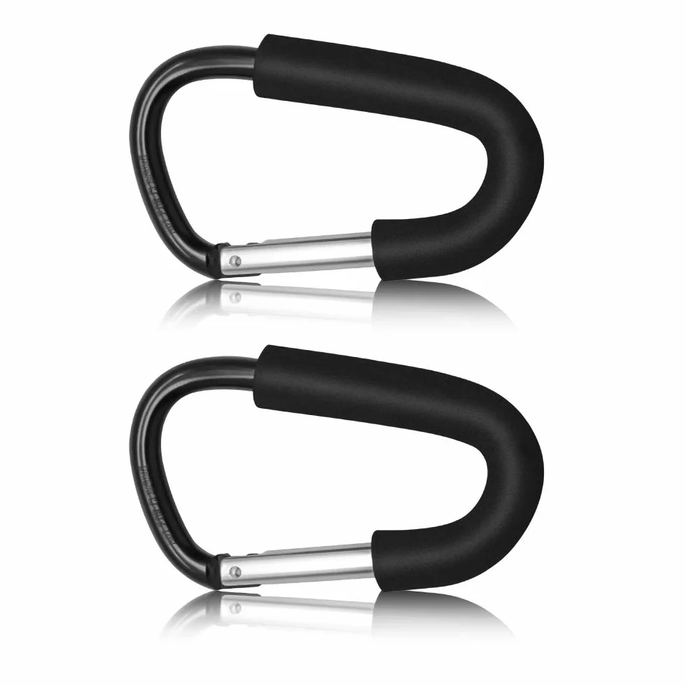 2pcs Buggy Ganci Moschettone, Passeggino Carrozzina, Passeggino clip, alluminio custodia supporto, Stroller Hooks,14 * 8cm(5.5"*3.1")