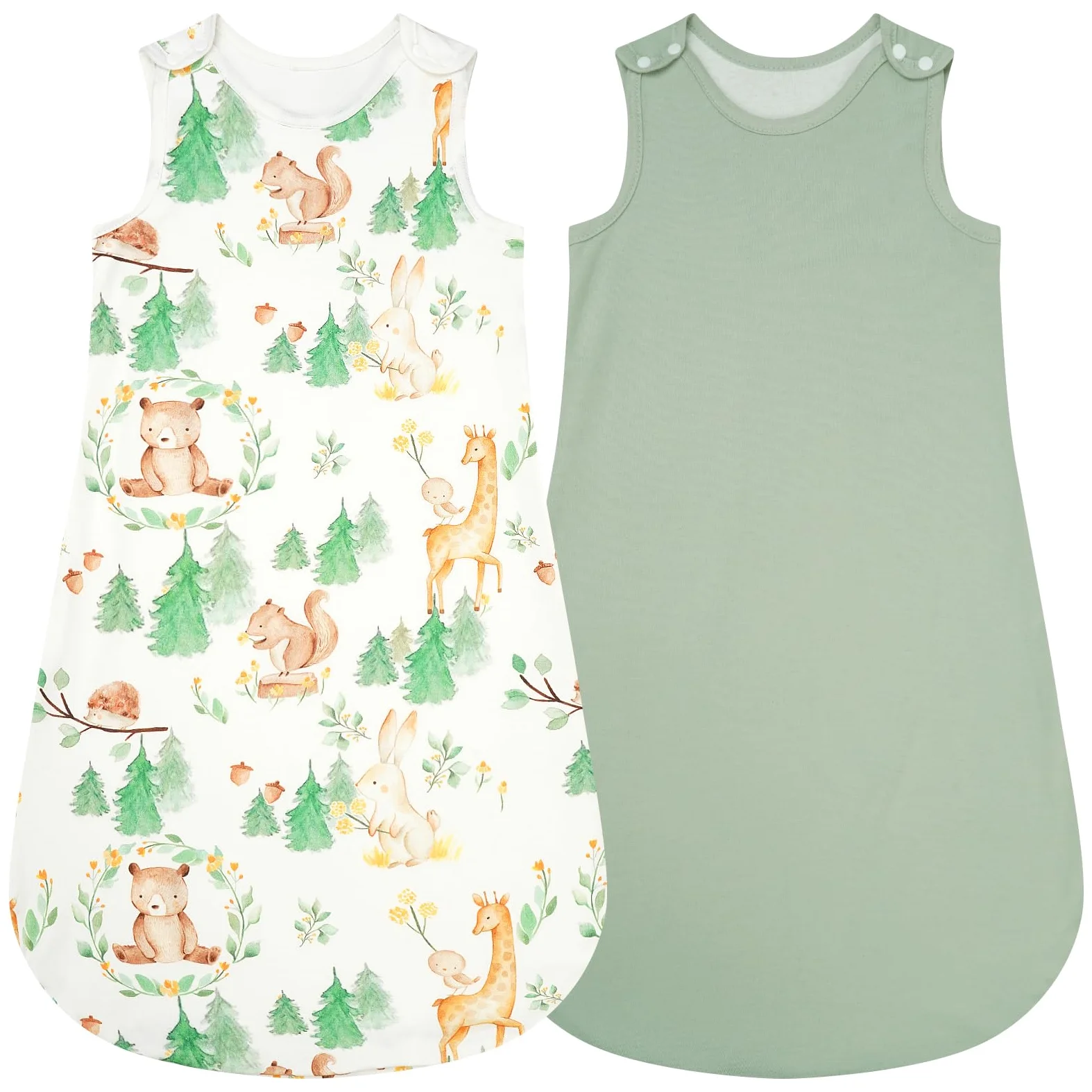 WYTbaby Sacco nanna per bambini 1 Tog, 100% cotone, sacco nanna per tutto l'anno