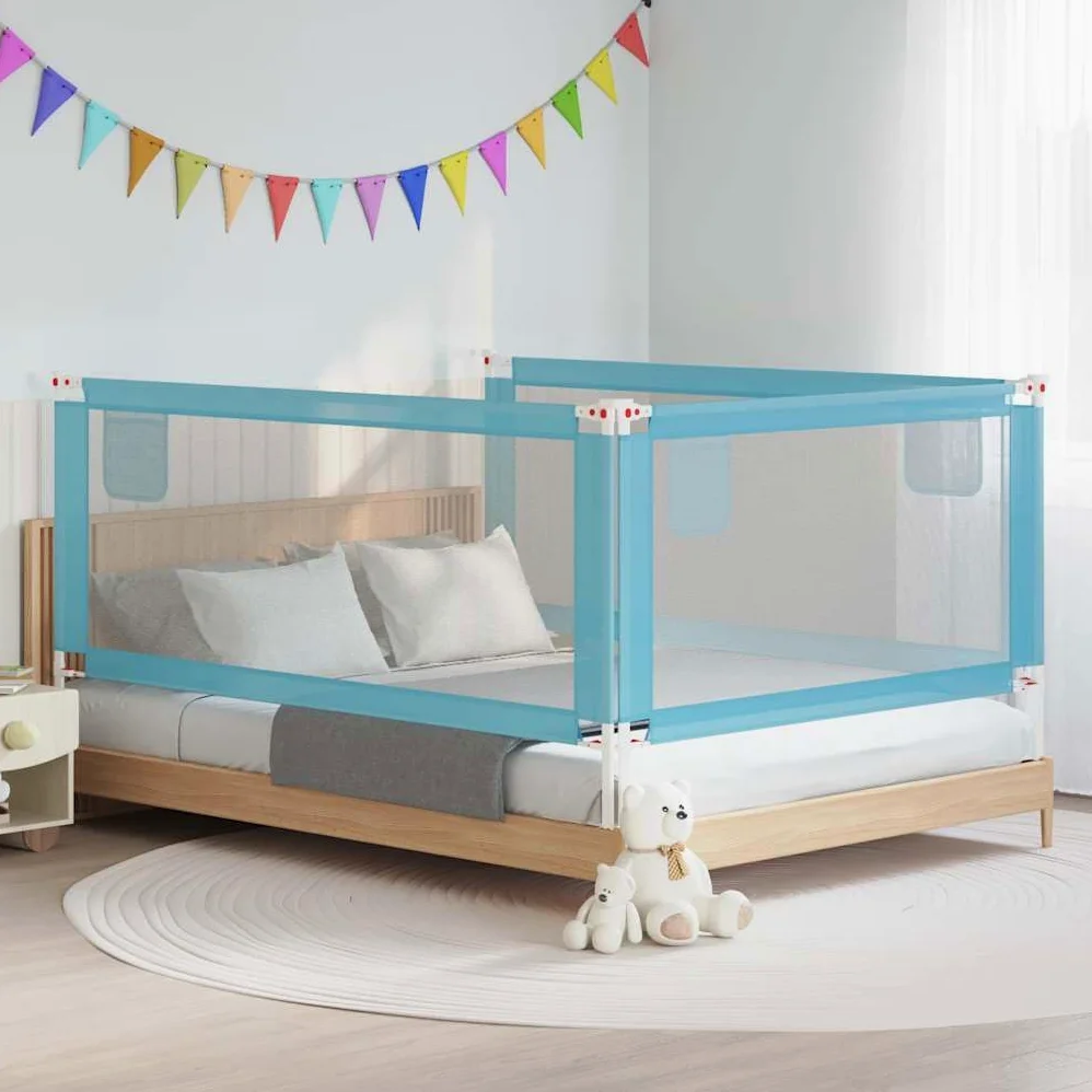 ACAGALA Sponda di protezione per letto da 200 cm, regolabile in altezza 70-95 cm, protezione anticaduta, per bambini e neonati, rete traspirante, protezione per bambini, blu