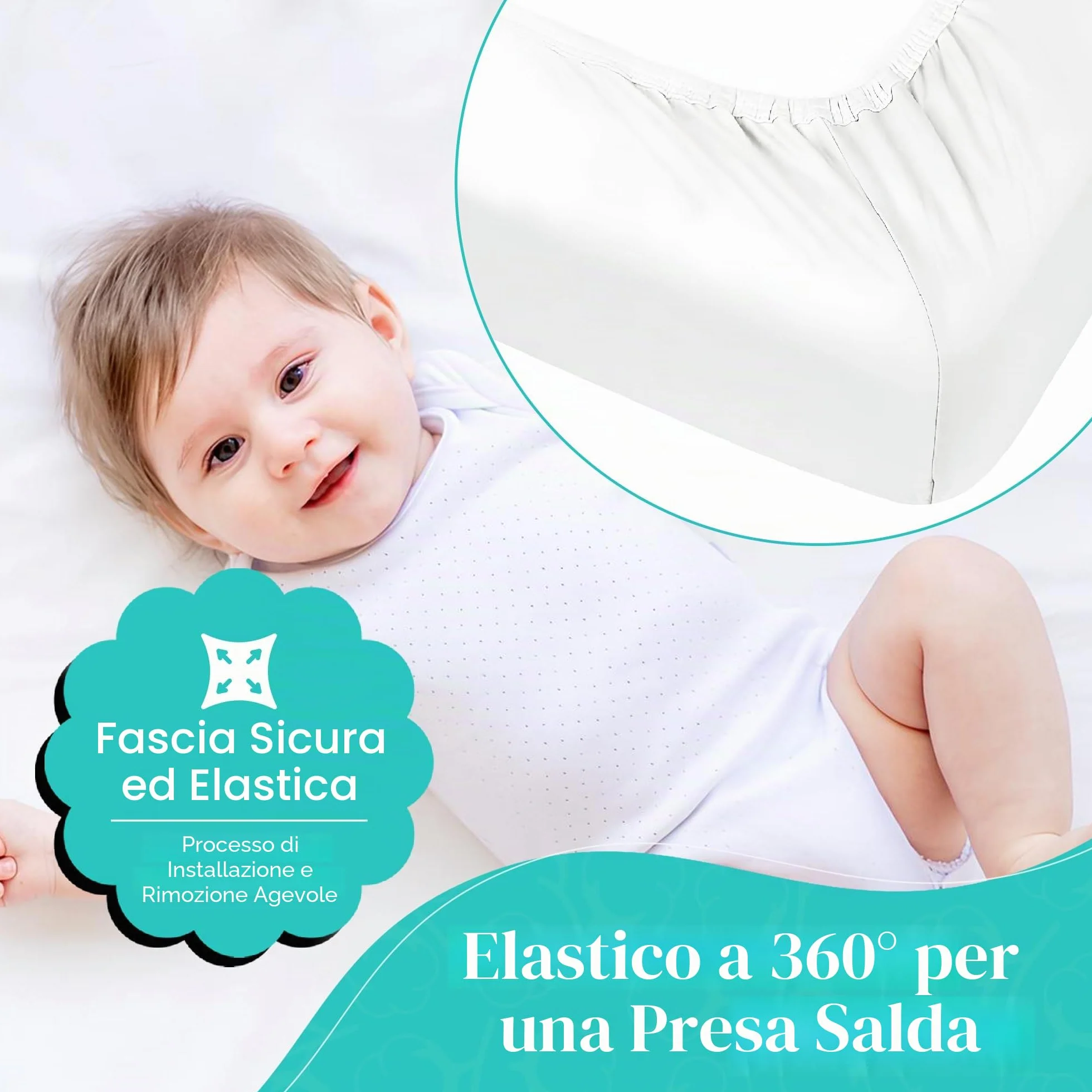 Confezione da 2 lenzuola con angoli elasticizzati per culla Next2Me in 100% jersey di cotone – compatibile con Next2Me (50 x 85 cm) confezione da 2 bianco