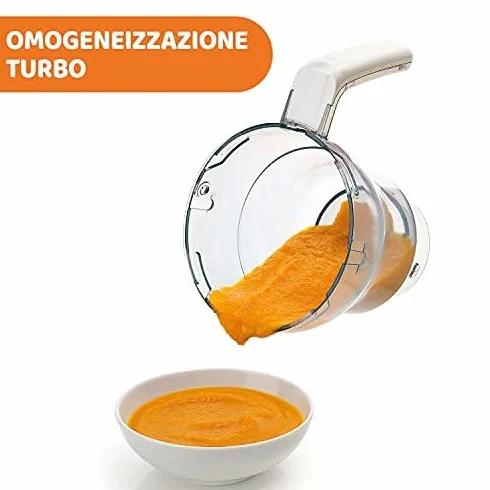 Chicco Cuocipappa Multifunzione Easy Meal per lo Svezzamento, Omogeneizzatore per Neonati e Bambini, Frullatore e Scaldapappa, con Cottura a Vapore e grattugia Cut Express, Riscalda e Scongela