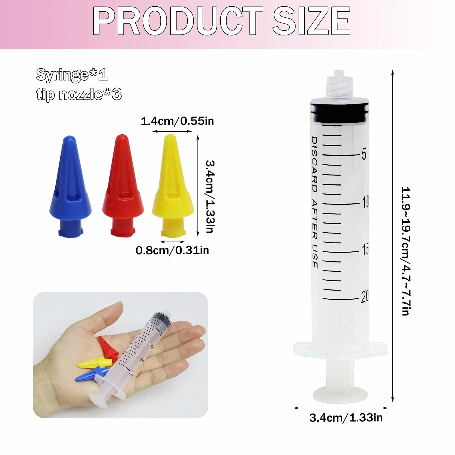 Kit Siringa per Lavaggio Orecchie - Siringa Auricolare con 3 Beccucci in Silicone per Rimuovere il Cerume Facile da pulire per Bambini e Adulti, Molto Adatto per La Cura Dell'Orecchio a Casa