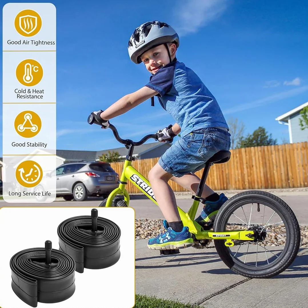 2 Pezzi Camera D'Aria 12 X 2.125, Camere D'Aria Rinforzata Per Bicicletta, 12 Pollici Pneumatici Di Ricambio Per Passeggino, Tricicli, Biciclette Da Equilibrio E Biciclette Per Bambini