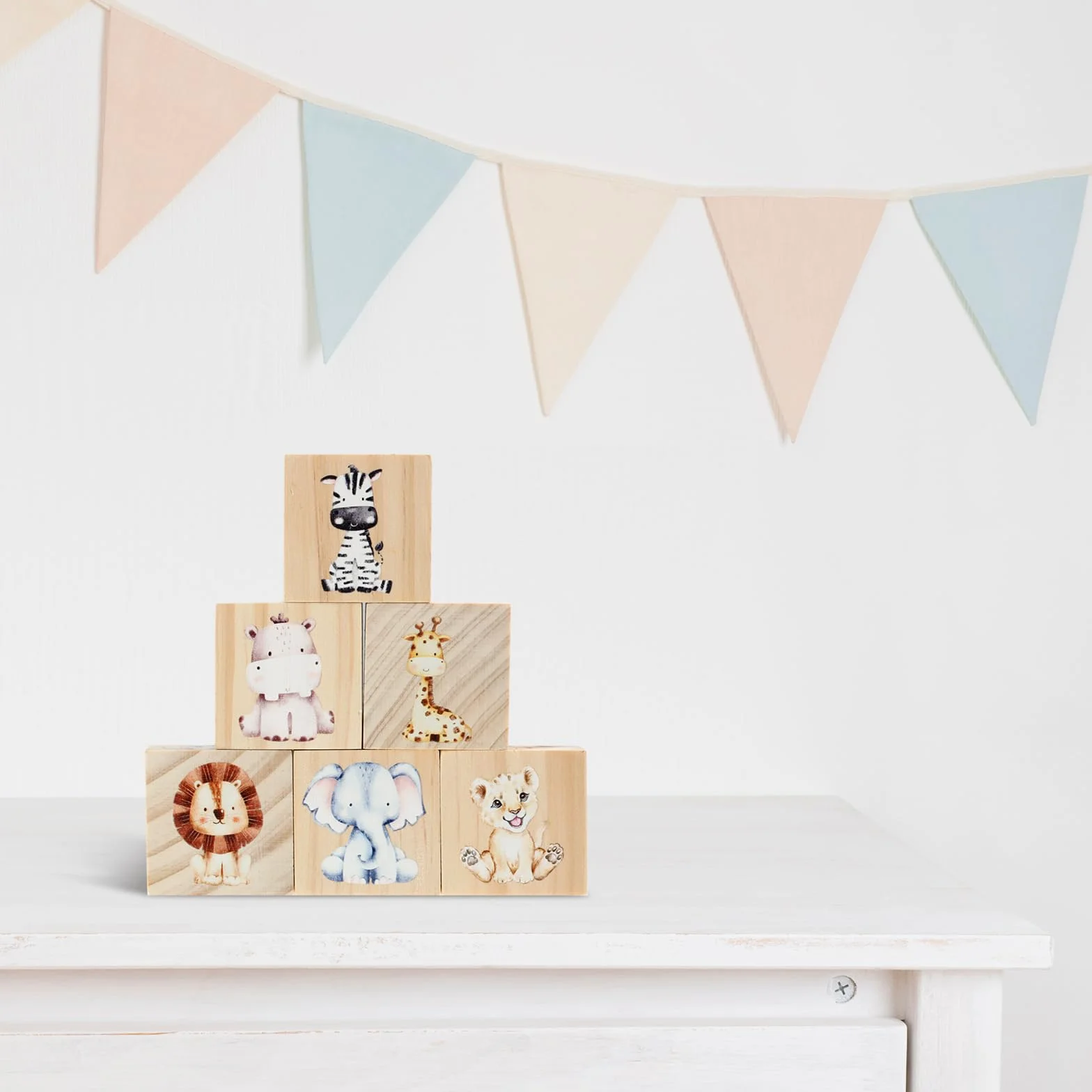 Kigley 6 decorazioni per cameretta dei bambini, per cameretta dei bambini, decorazione per camera da letto, stanza dei giochi, regali (animali safari)