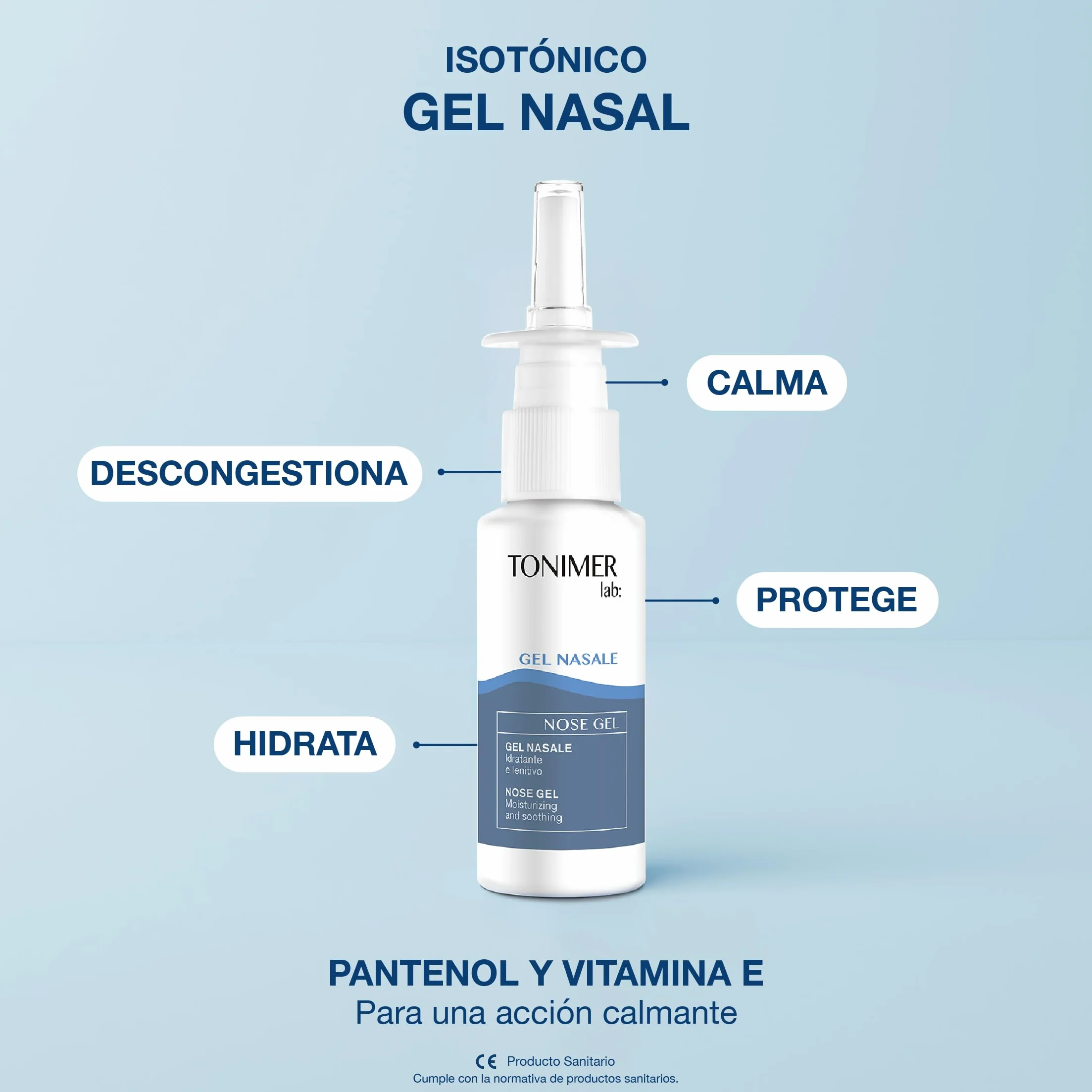 Tonimer Lab Gel Nasale 20 ml – Protettivo e Decongestionante – Indicato nei casi di Secchezza e Infiammazione – Mantiene il Microambiente Nasale