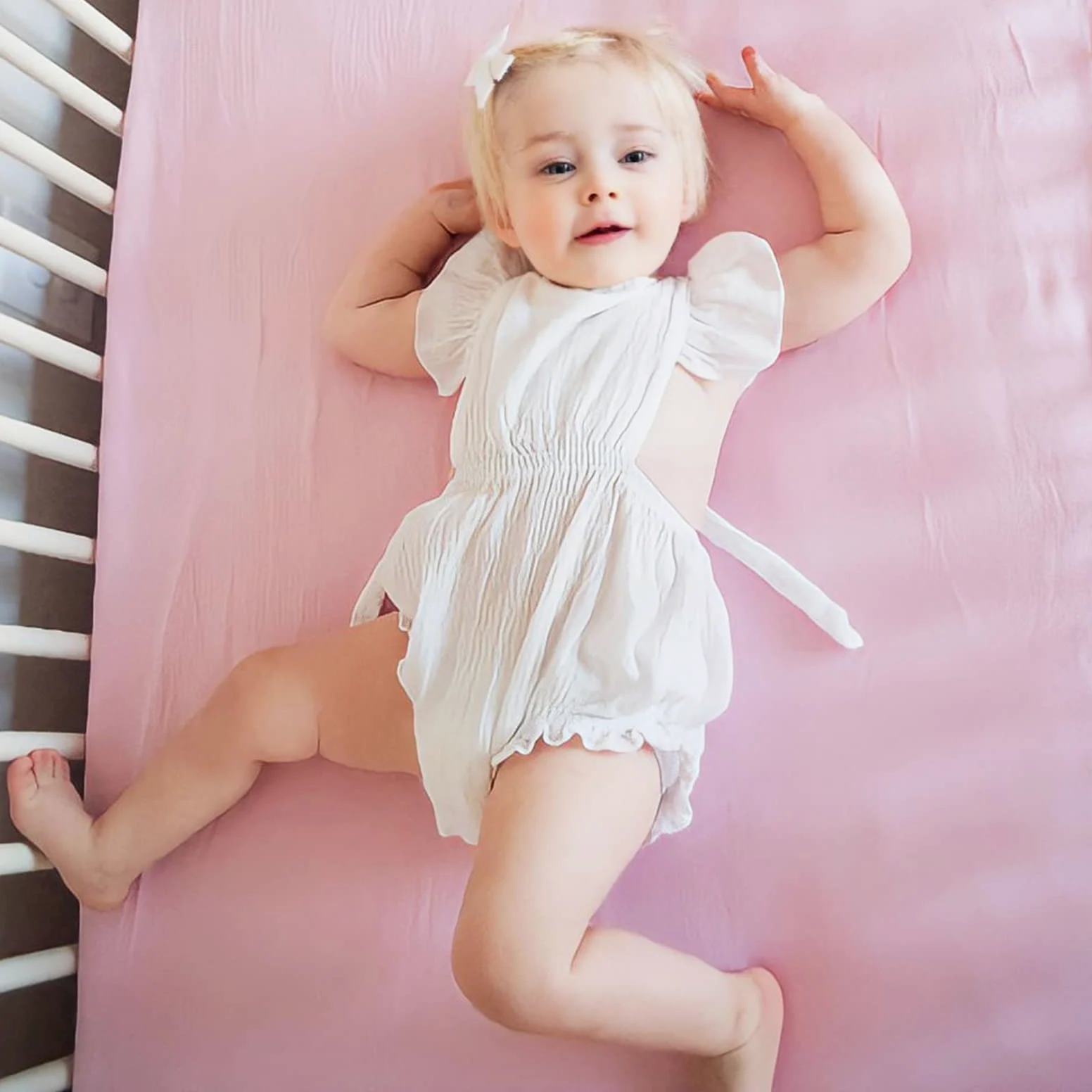 Pickle & Pumpkin - Lenzuola per culla in 100% jersey di cotone biologico, 2 pezzi, per materassi standard e materassi per bambini, motivo floreale e rosa