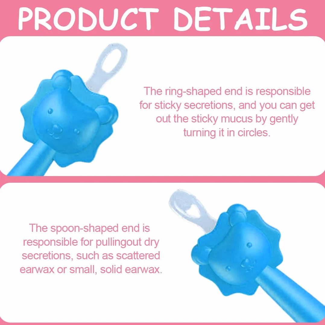 3 pezzi Nasenreiniger Baby, Igienico, Adatto per Casa e Viaggi, Silicone Orange Booger Remover Stick di Rimozione del Cerume, Uso Sicuro per la Cura del Neonato, Orecchie Bambini, Ear Cleaner