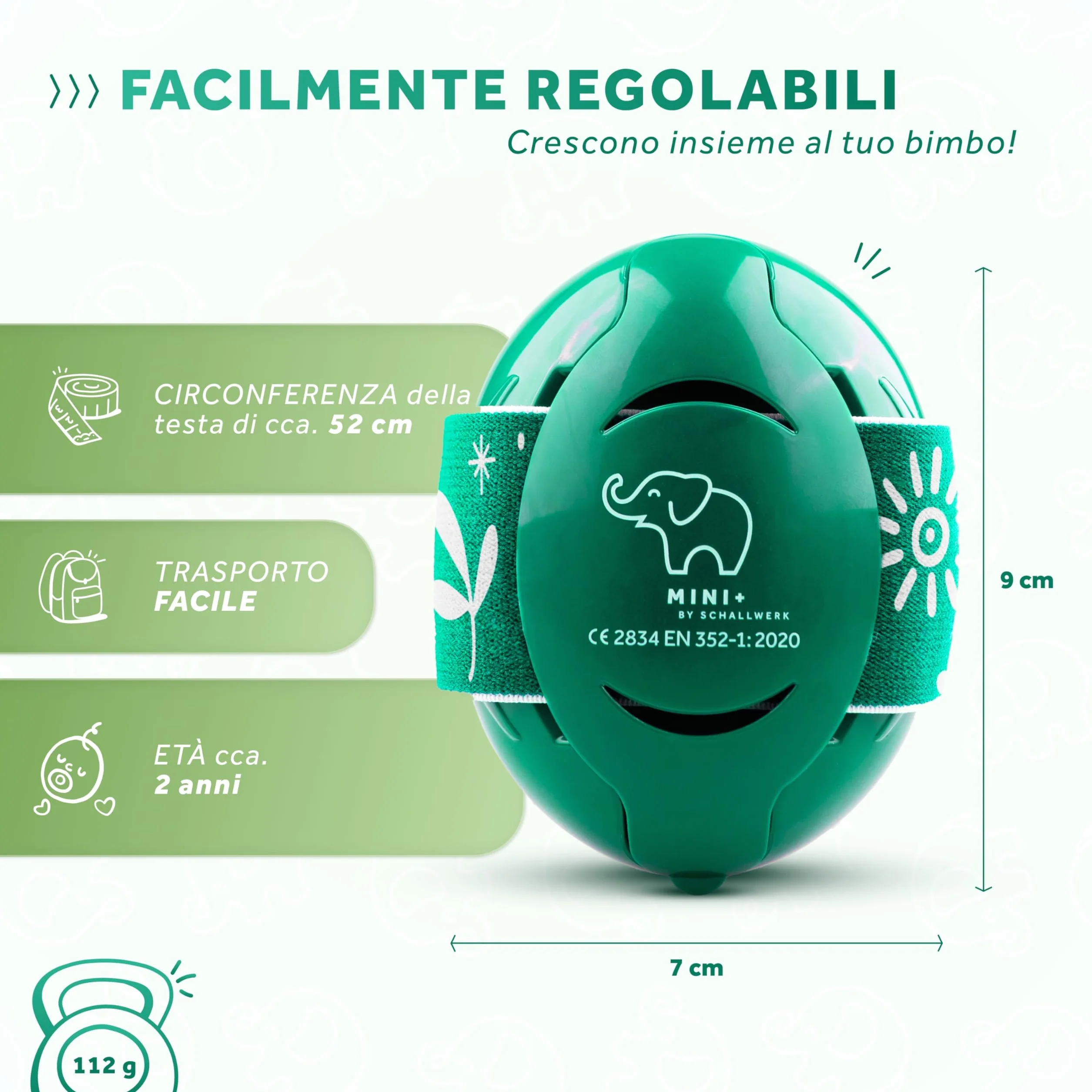 Schallwerk ® Mini+ Cuffie Antirumore Bambini - Protezione dell'udito per Bambini e Neonati - Cuffie Neonato Antirumore, Neonato, Bambino, Aereo, Rumore