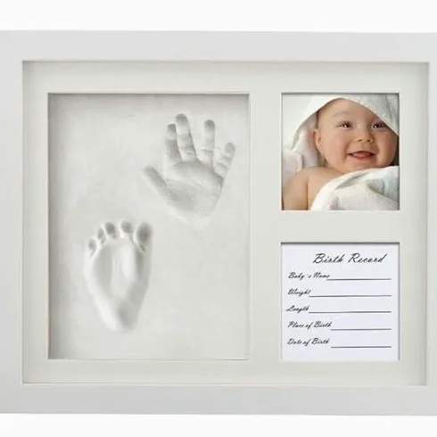 Kit fai da te per la crescita del bambino, set di impronte di mani e piedi, regalo di compleanno per bambini, cornice per foto con stampa di zampe di animali domestici