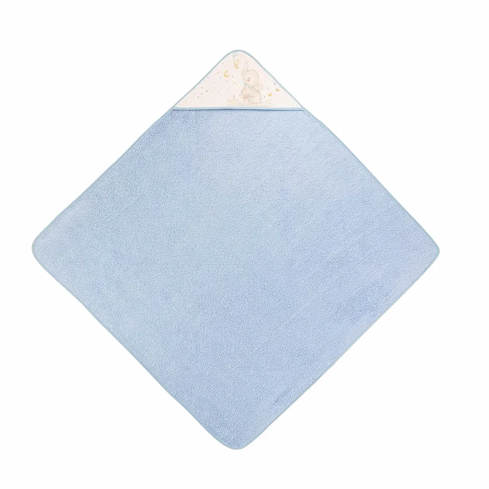 Interbaby Asciugamano con cappuccio per neonato ELEFANTE in blu - 560 g