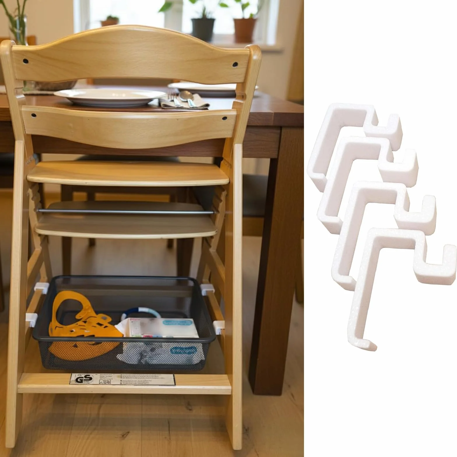 Adattatore Adatto per Seggiolone Hauck Alpha e Beta, Compatibile con Ikea Trofast Scatola e Cestino a Griglia, Fissaggio per Sedia Alta