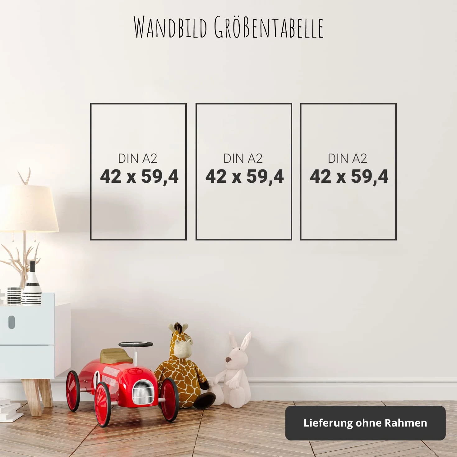 MeinBaby123® Poster per cameretta dei bambini, set da 3 pezzi, formato DIN A2, poster da parete per cameretta dei bambini, regalo per la nascita, poster da parete Premium (Hakuna Matata A2)