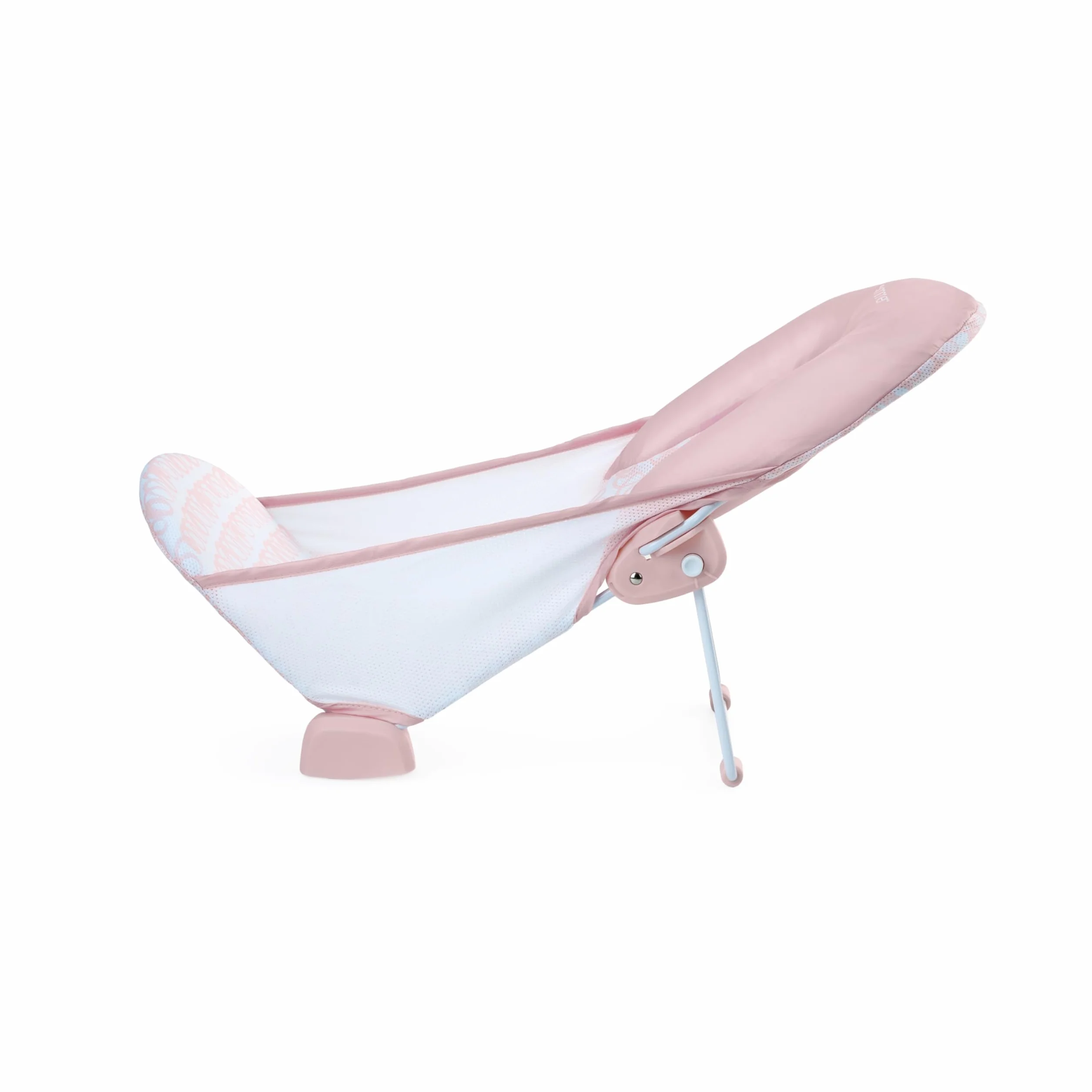 Ingenuity FoldAway 2-Position Bagnetto, seggiolino da bagno per bambini regolabile a 2 posizioni per lavandino o vasca da bagno, età 0-6 mesi, fino a 9 kg, Rosa