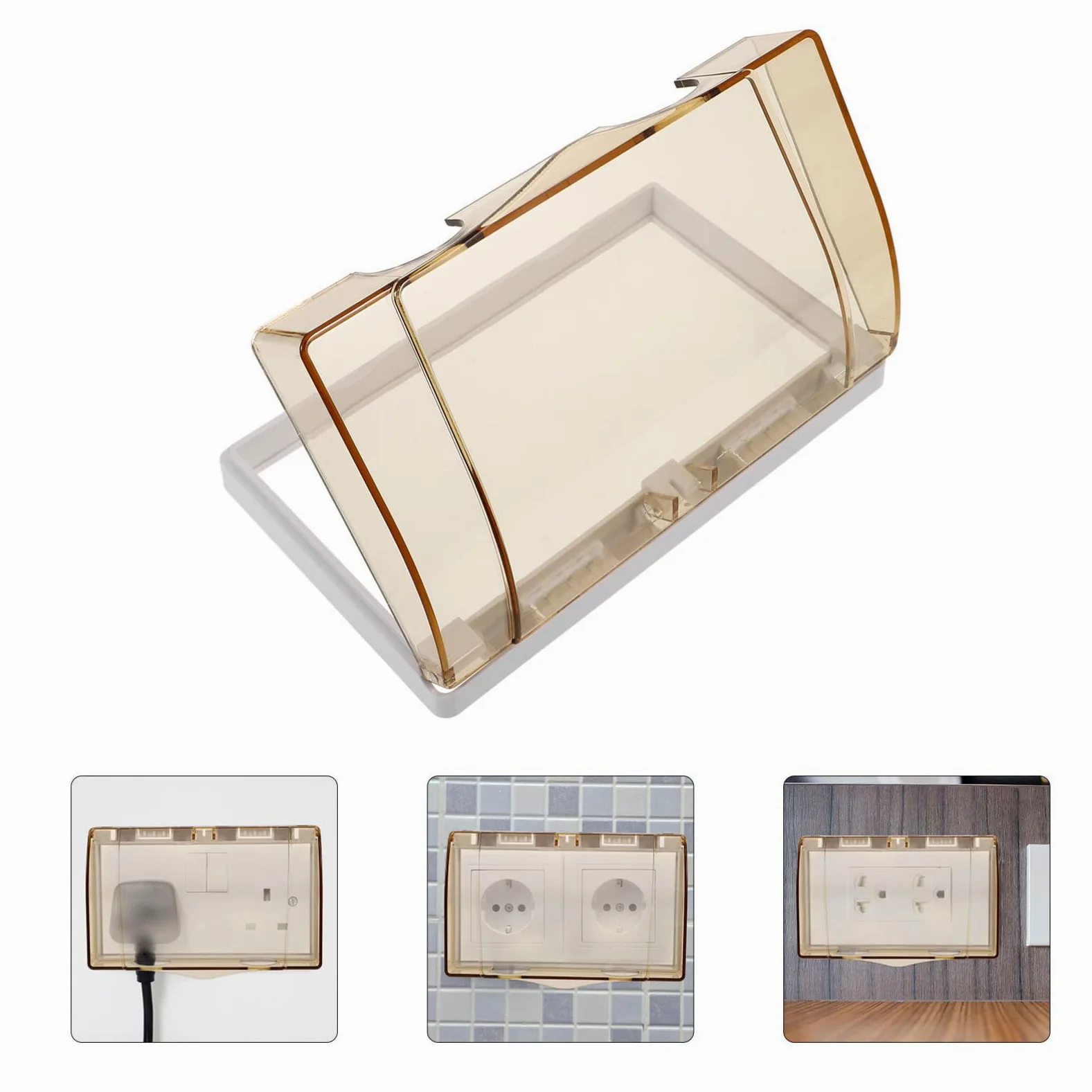 4 Pezzi Copriprese Elettriche Adesivo per Bagno Copertura per Prese Muro Protezione Elettrica Riutilizzabile con Design Pratico Facile Installazione