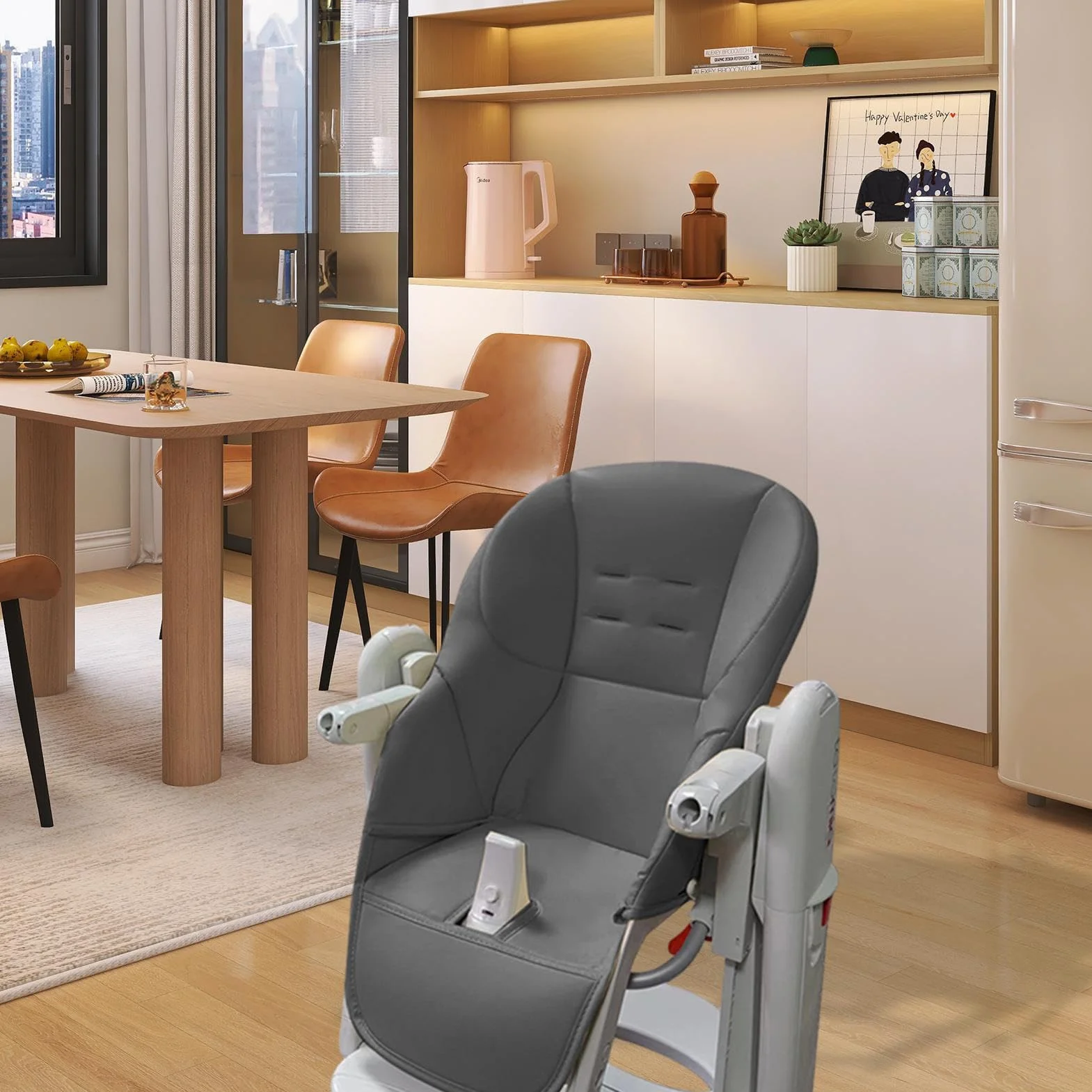 Fodera per Sedia da Pranzo per Bambini | Cuscini per Sedia da Pranzo in Pelle PU | Fodera per cuscino per seggiolone | Copriseggiolone Universale per Peg Perego, Tatamia