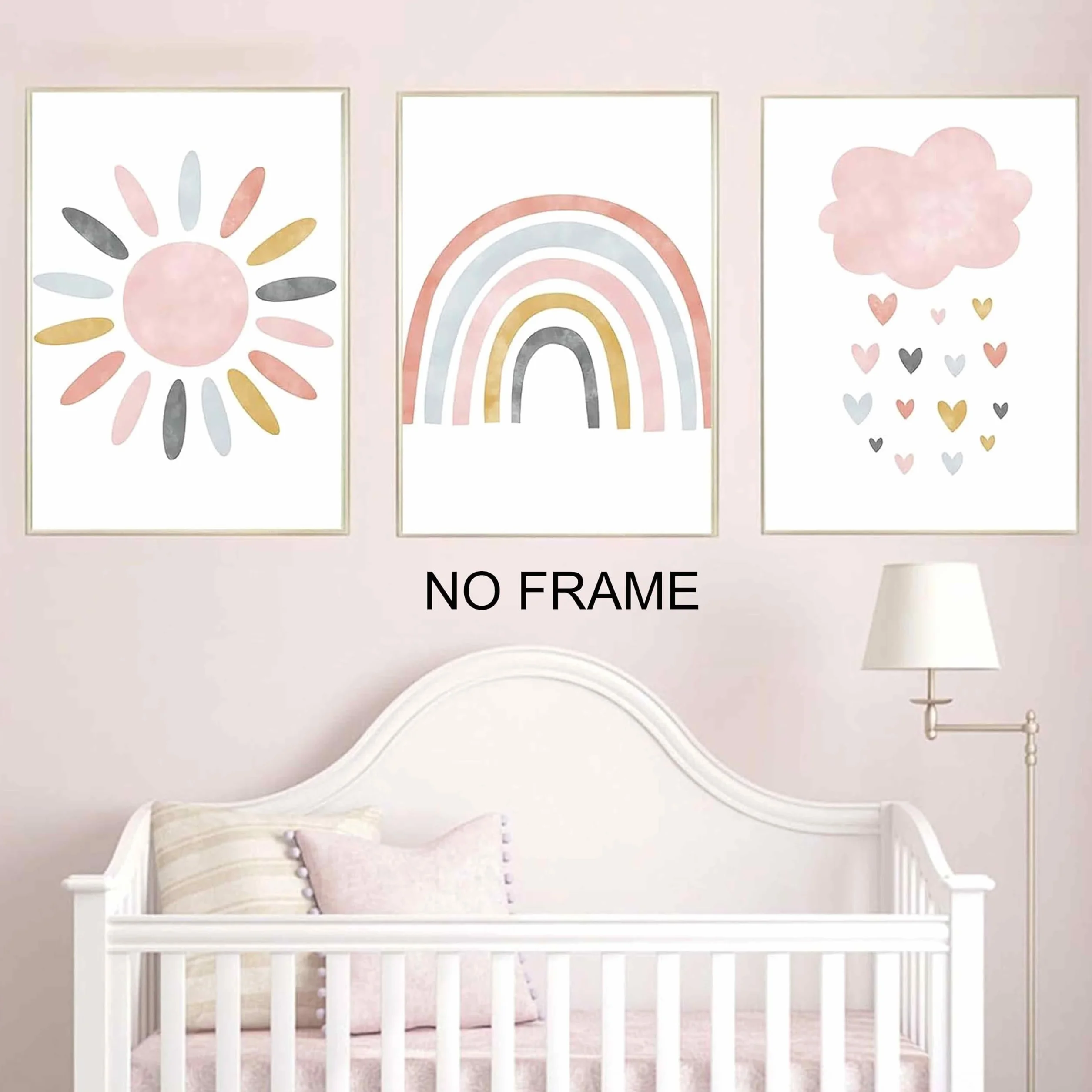 Set di 3 poster arcobaleno，Quadri Cameretta Bambino Poster Cameretta，decorazione per la cameretta dei bambini，formato A4
