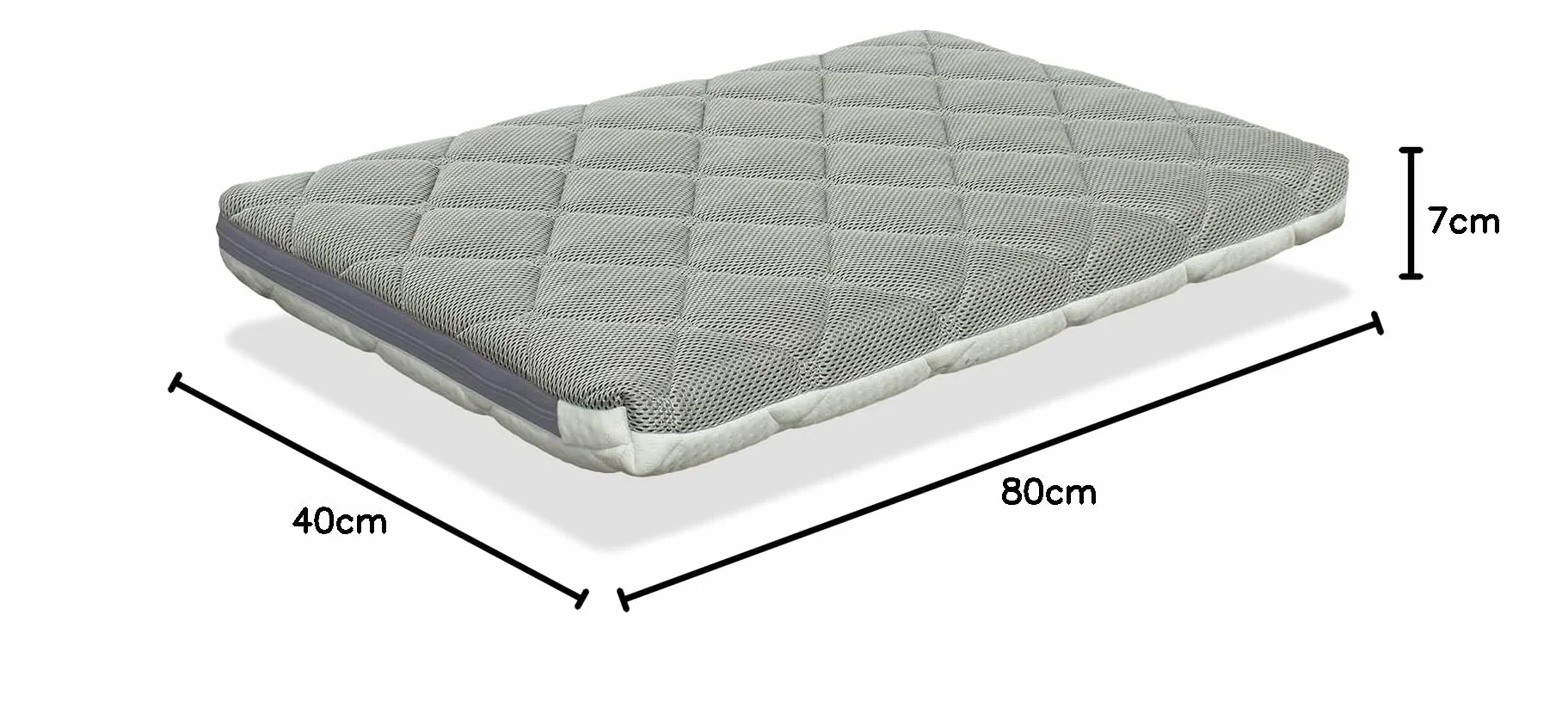 DORMISSIMO Mini materasso per lettino 80x40x7 CM MINI BABY AIR- Sfoderabile, lavabile, adattabile e traspirante.