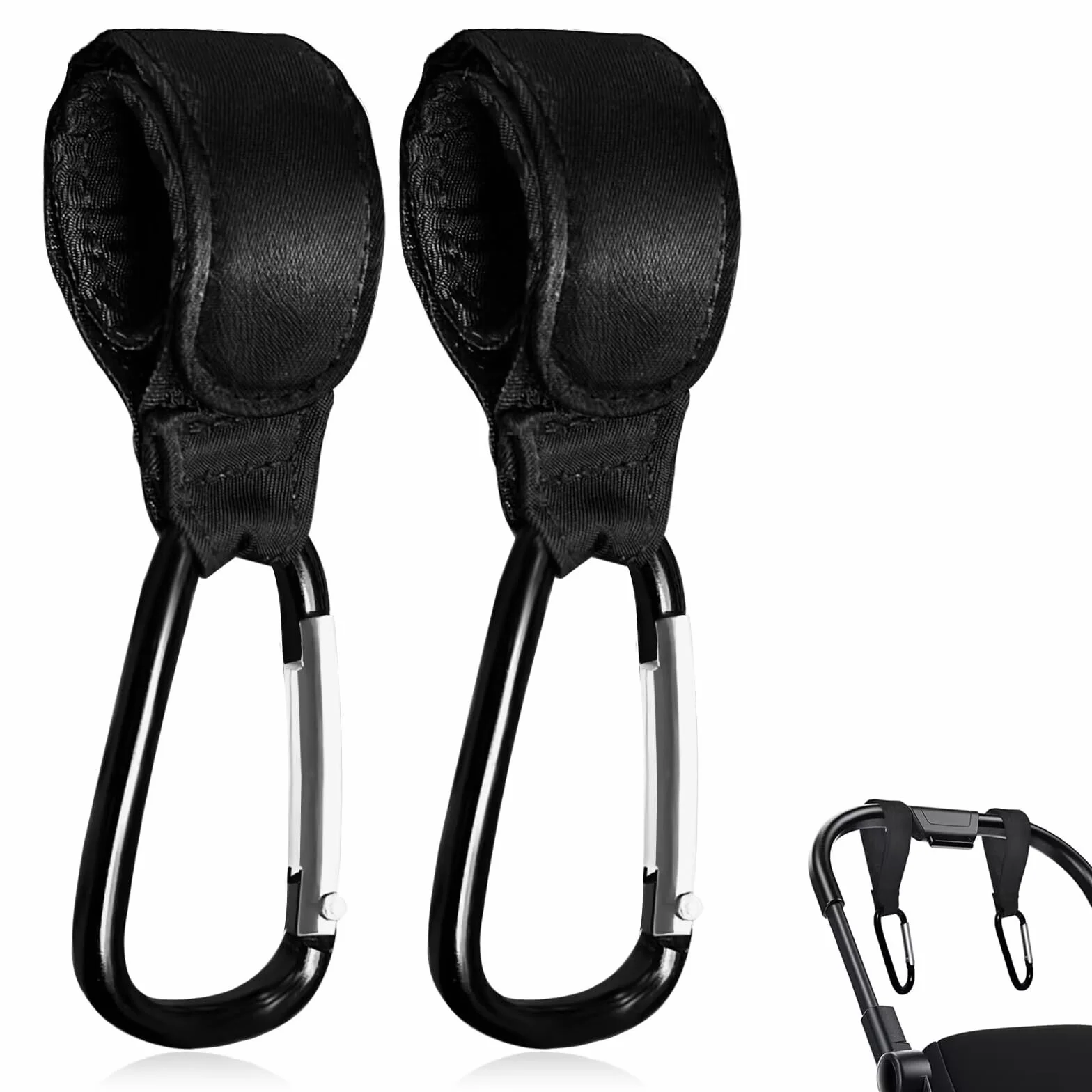 2 Unità Nero Passeggino Ganci universale Fit per appendere il vostro Shopping Bags Zaino, passeggino accessori